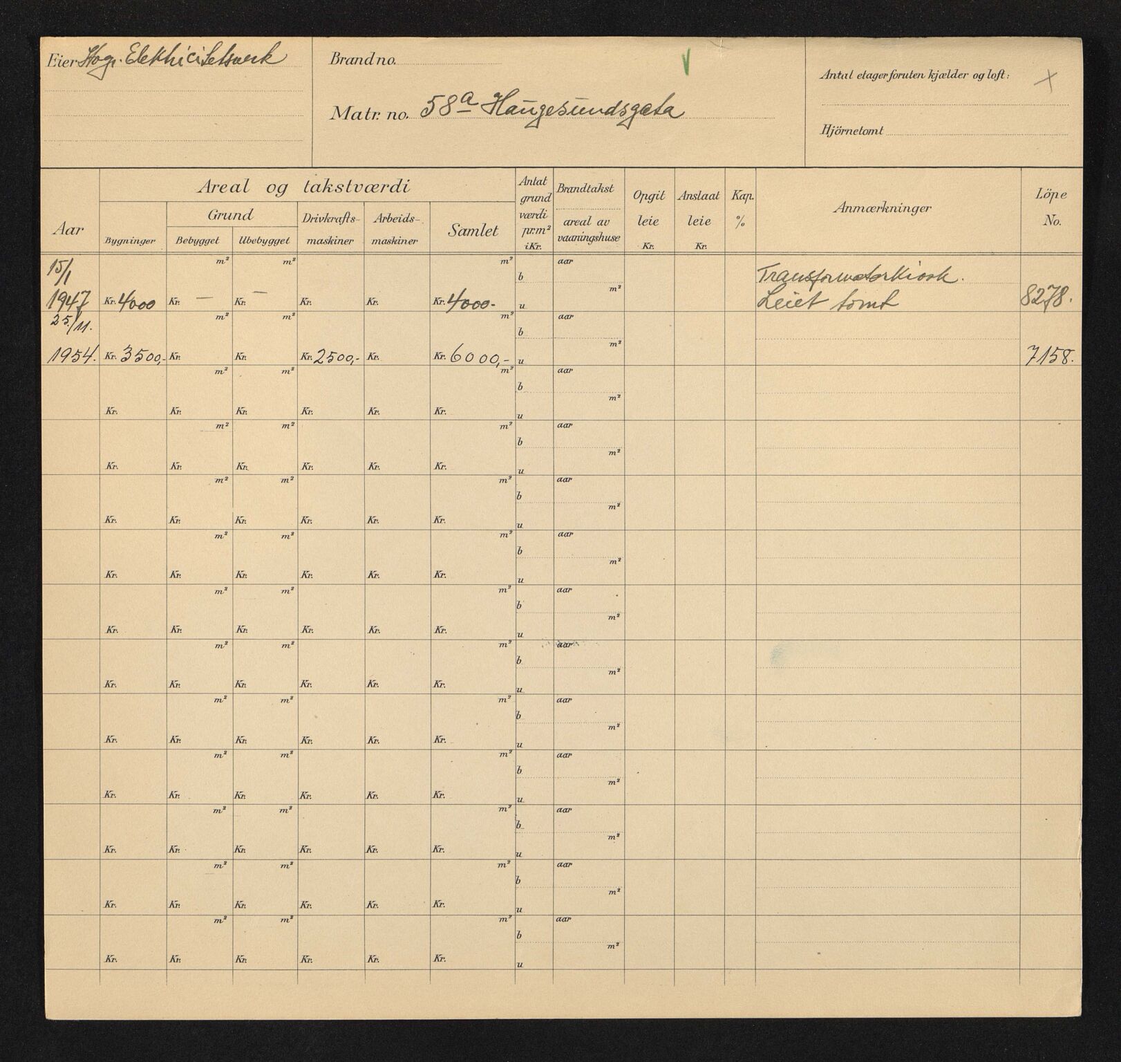 Stavanger kommune. Skattetakstvesenet, BYST/A-0440/F/Fa/Faa/L0016/0005: Skattetakstkort / Haugesundsgata 3 - 60