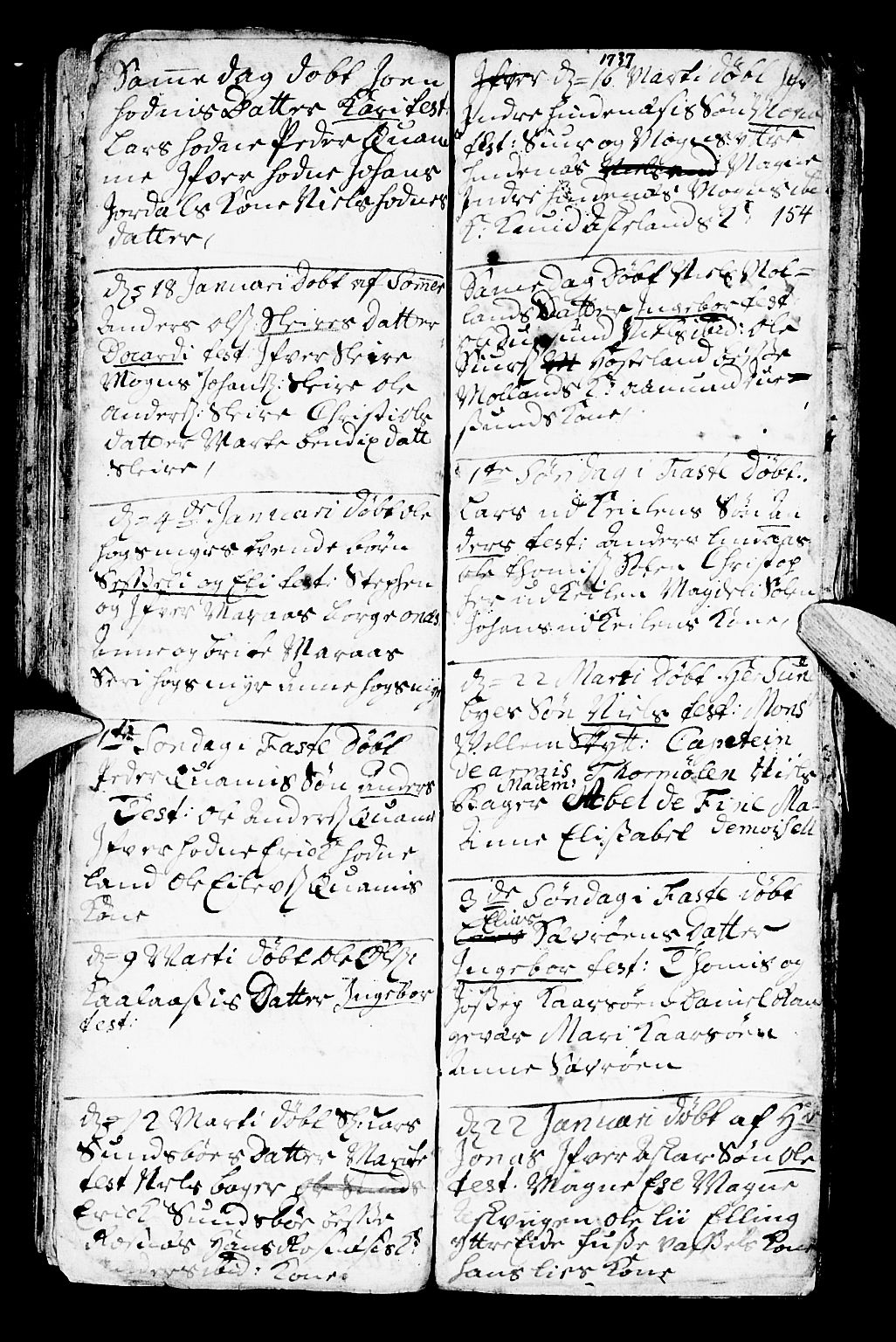 Lindås Sokneprestembete, SAB/A-76701/H/Haa: Parish register (official) no. A 1, 1699-1746, p. 154