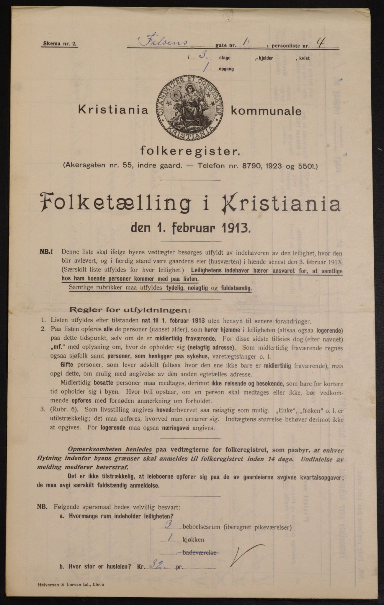 OBA, Municipal Census 1913 for Kristiania, 1913, p. 23375