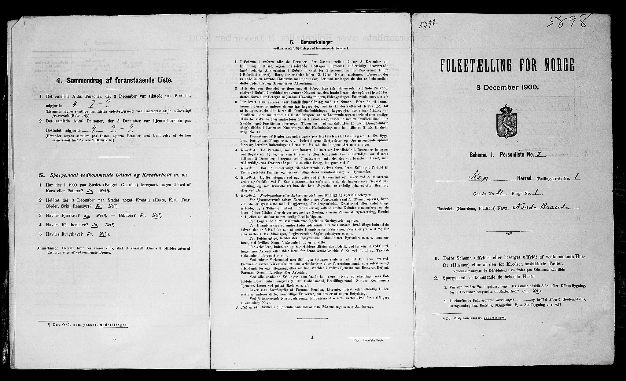 SAST, 1900 census for Klepp, 1900, p. 41