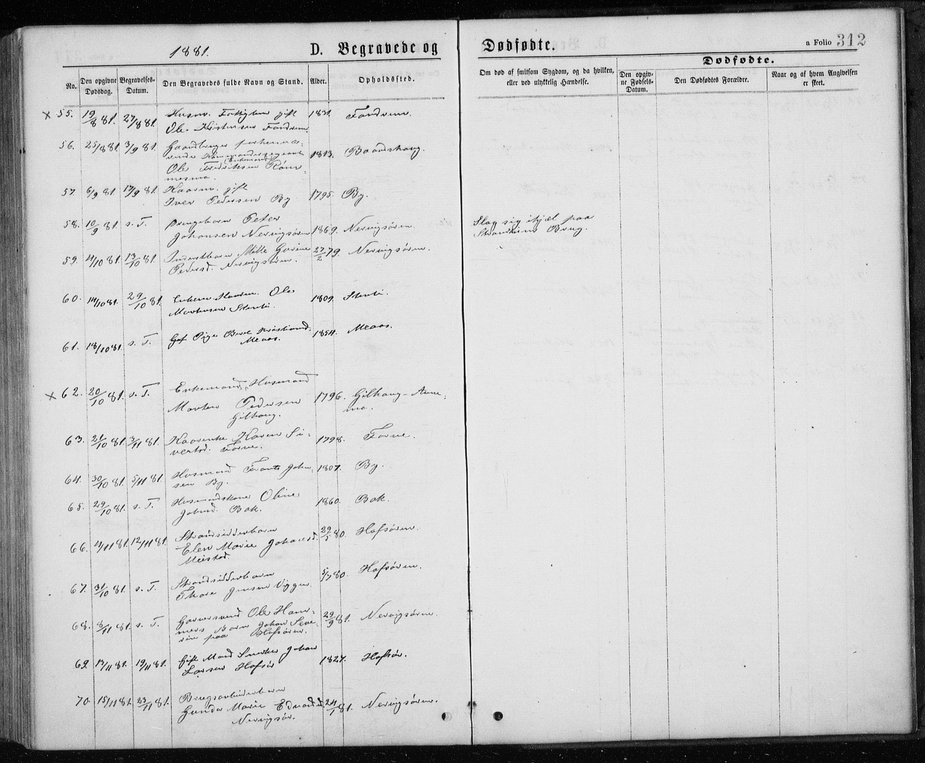 Ministerialprotokoller, klokkerbøker og fødselsregistre - Sør-Trøndelag, SAT/A-1456/668/L0817: Parish register (copy) no. 668C06, 1873-1884, p. 312
