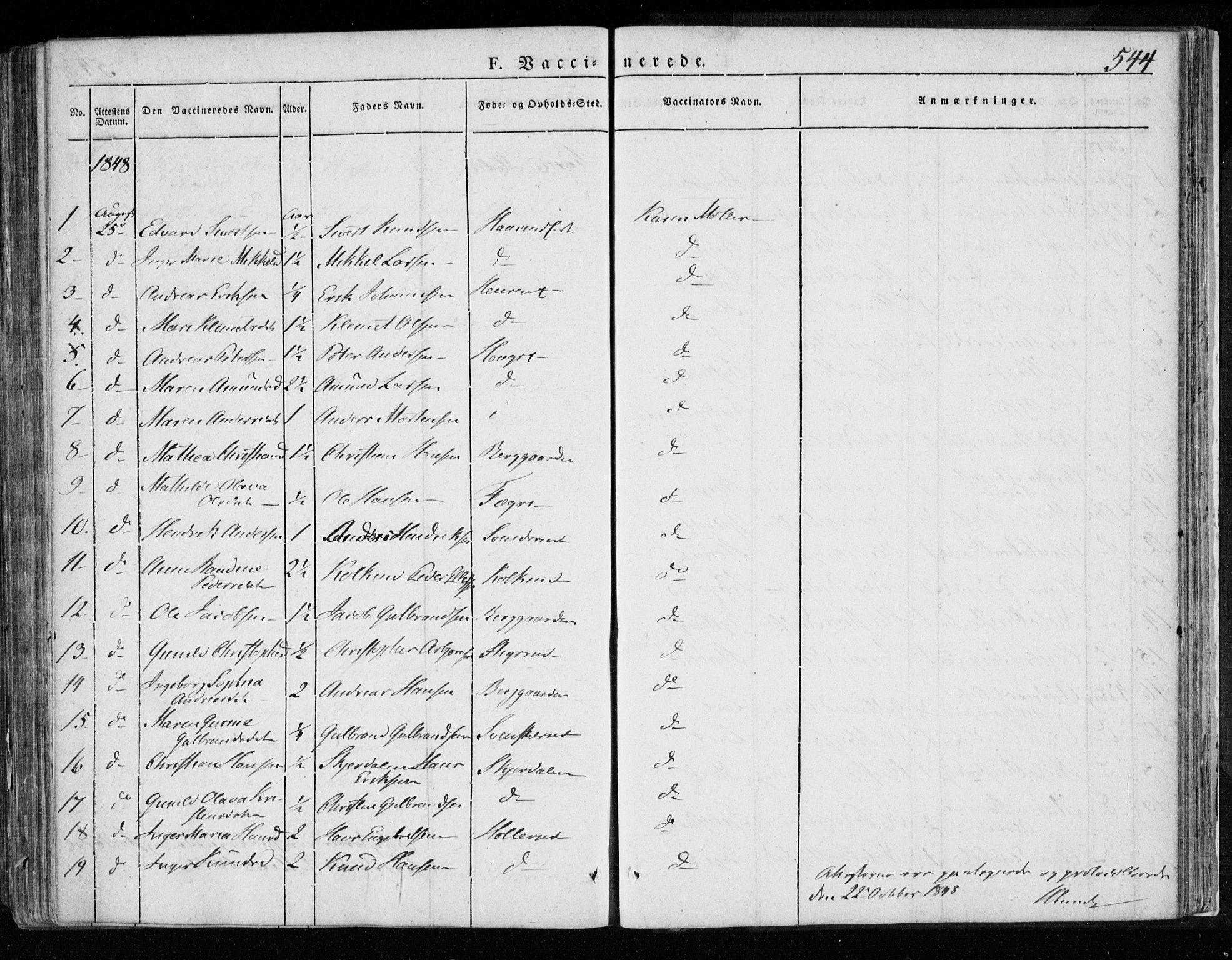 Hole kirkebøker, SAKO/A-228/F/Fa/L0005: Parish register (official) no. I 5, 1833-1851, p. 544