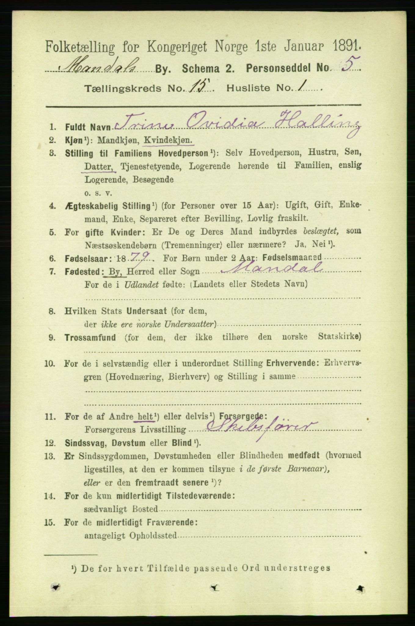 RA, 1891 census for 1002 Mandal, 1891, p. 3295