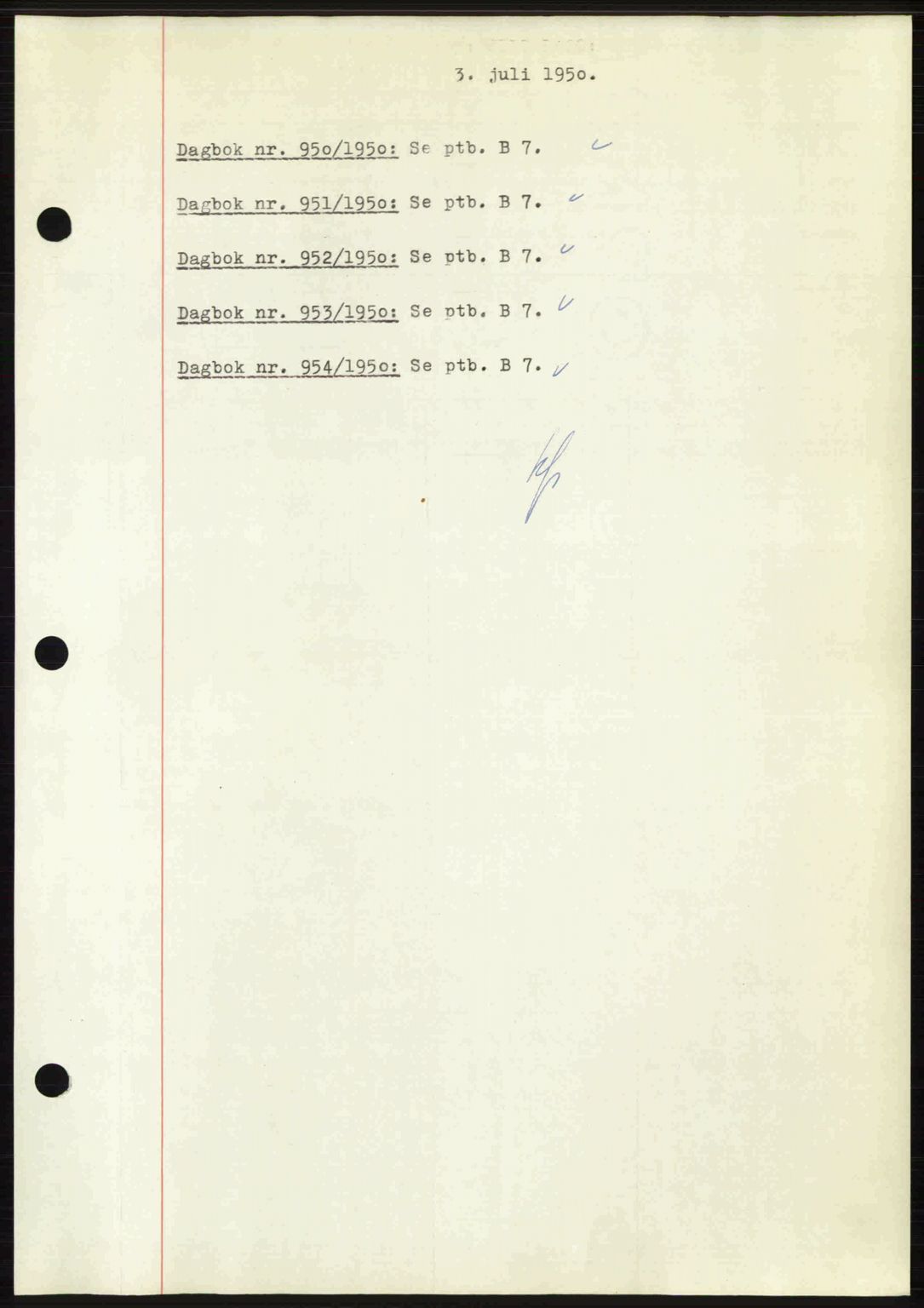 Nedenes sorenskriveri, SAK/1221-0006/G/Gb/Gba/L0062: Mortgage book no. A14, 1949-1950, Diary no: : 950/1950
