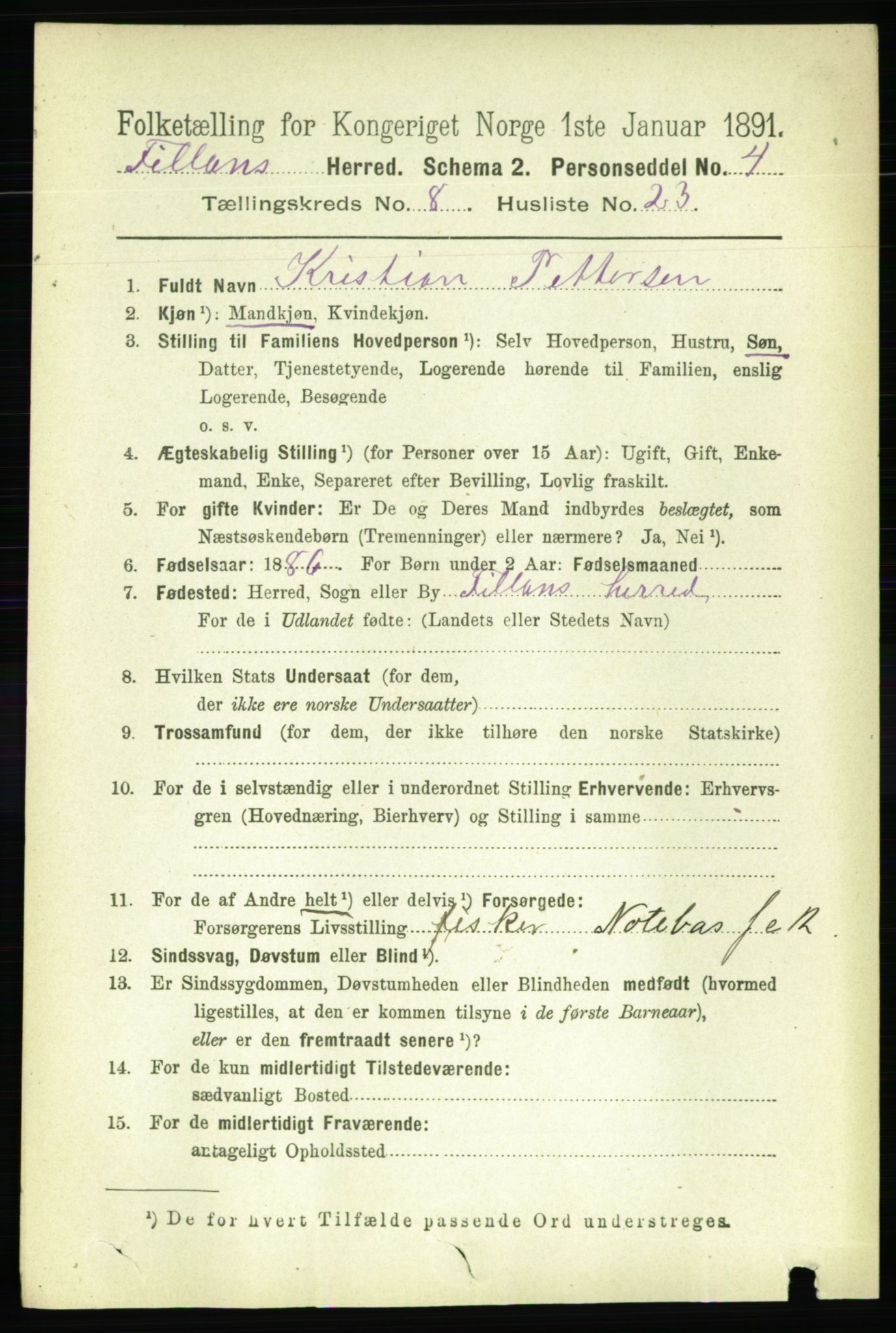 RA, 1891 census for 1616 Fillan, 1891, p. 2018