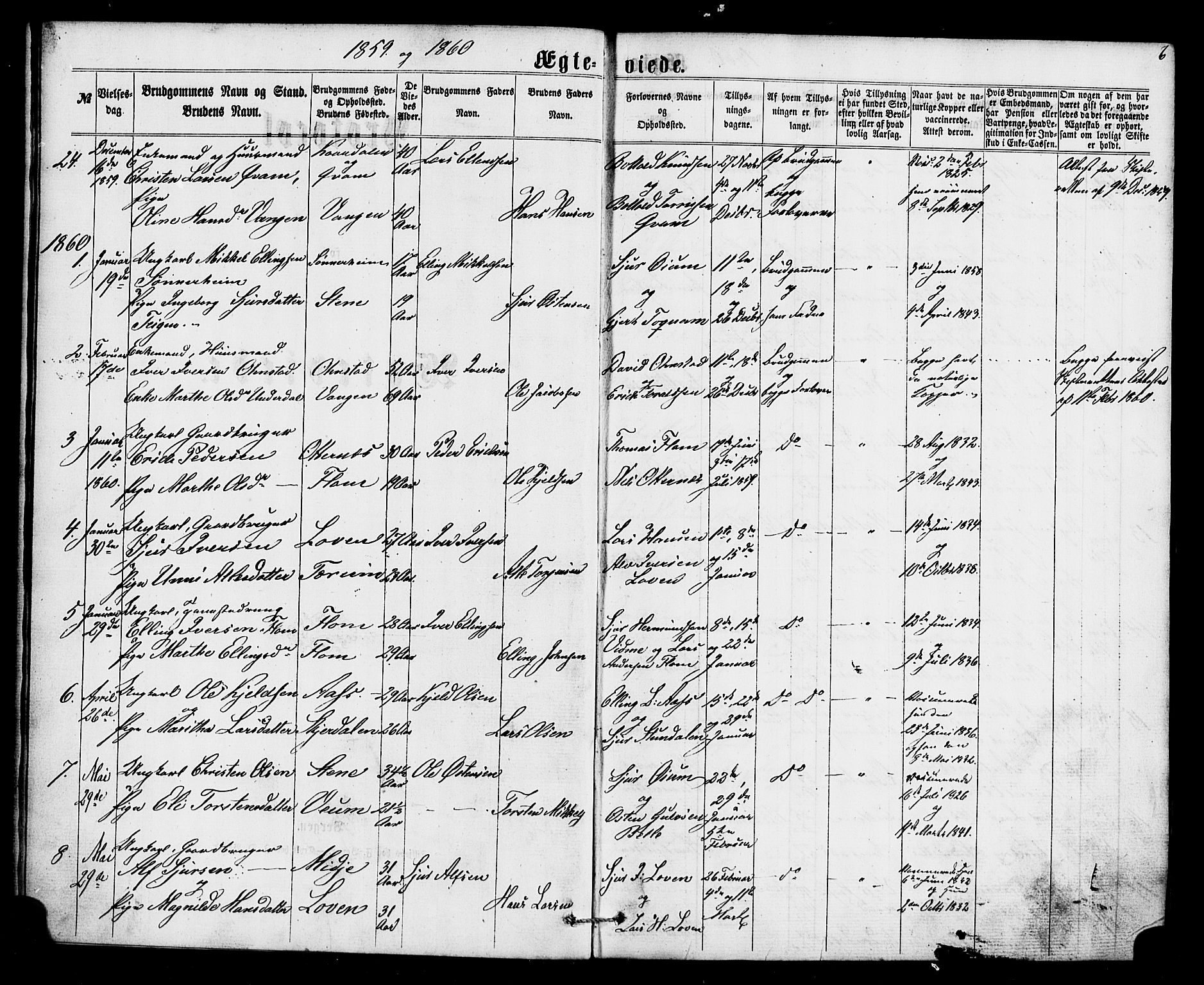 Aurland sokneprestembete, SAB/A-99937/H/Ha/Haa/L0010: Parish register (official) no. A 10, 1859-1879, p. 6