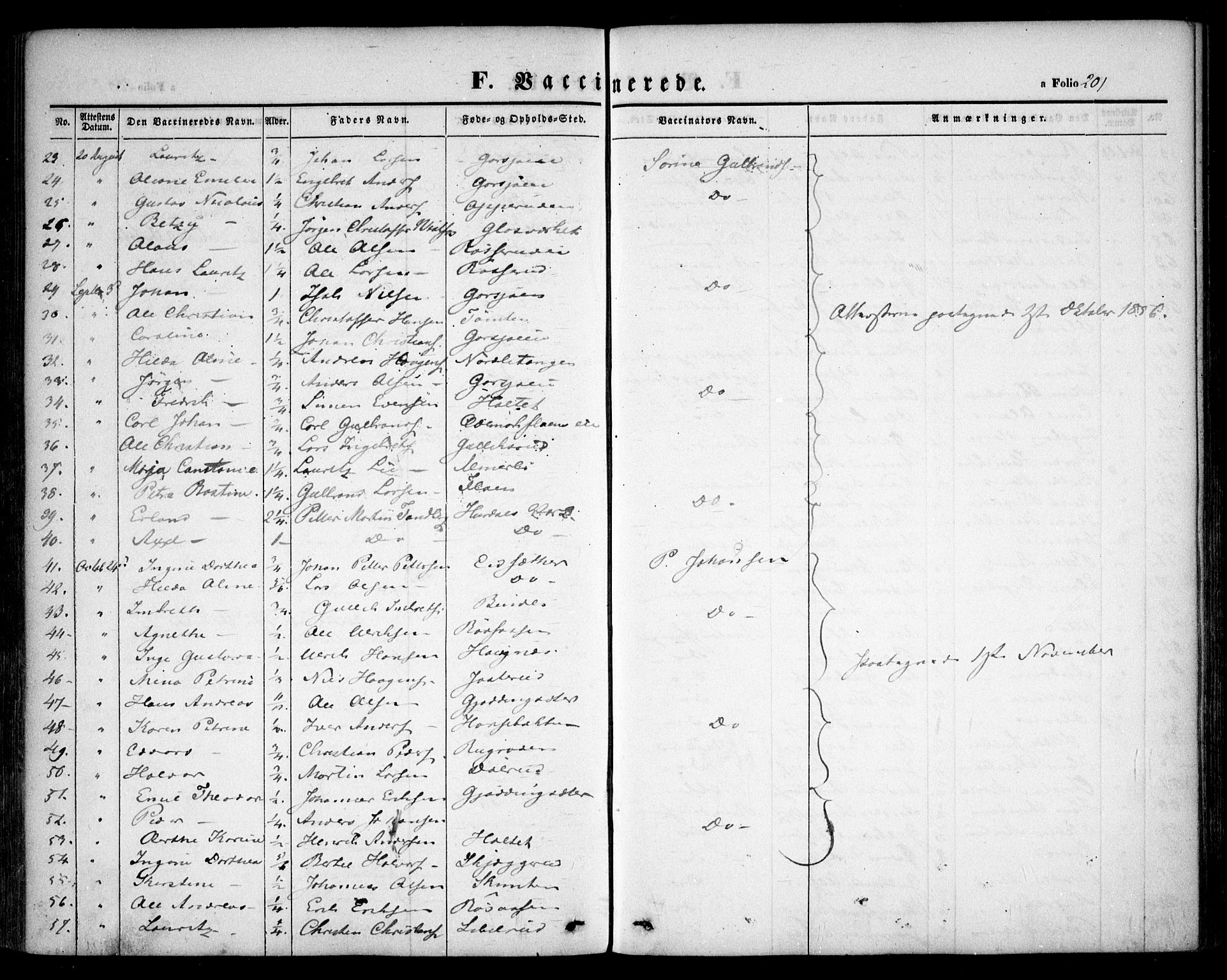 Hurdal prestekontor Kirkebøker, AV/SAO-A-10889/F/Fa/L0005: Parish register (official) no. I 5, 1846-1859, p. 201