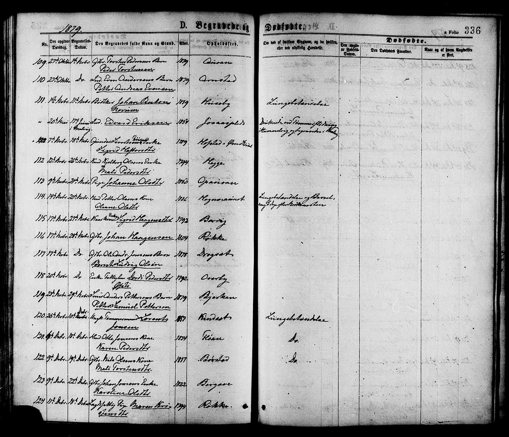 Ministerialprotokoller, klokkerbøker og fødselsregistre - Nord-Trøndelag, AV/SAT-A-1458/709/L0076: Parish register (official) no. 709A16, 1871-1879, p. 336