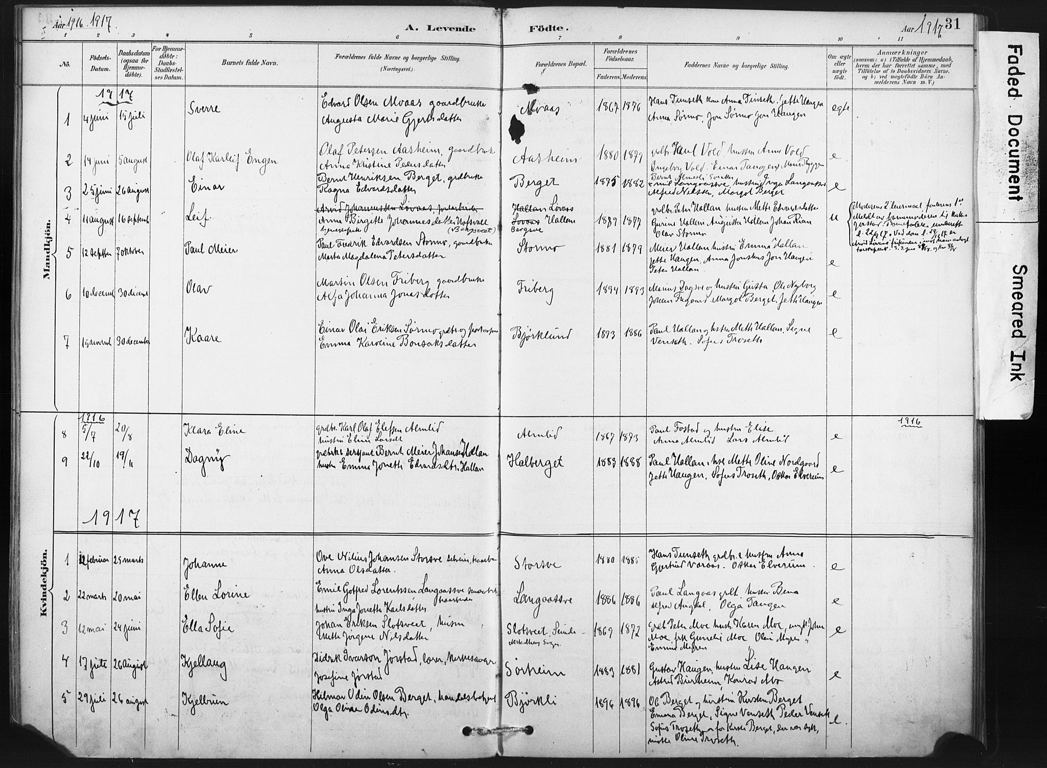Ministerialprotokoller, klokkerbøker og fødselsregistre - Nord-Trøndelag, SAT/A-1458/718/L0175: Parish register (official) no. 718A01, 1890-1923, p. 31