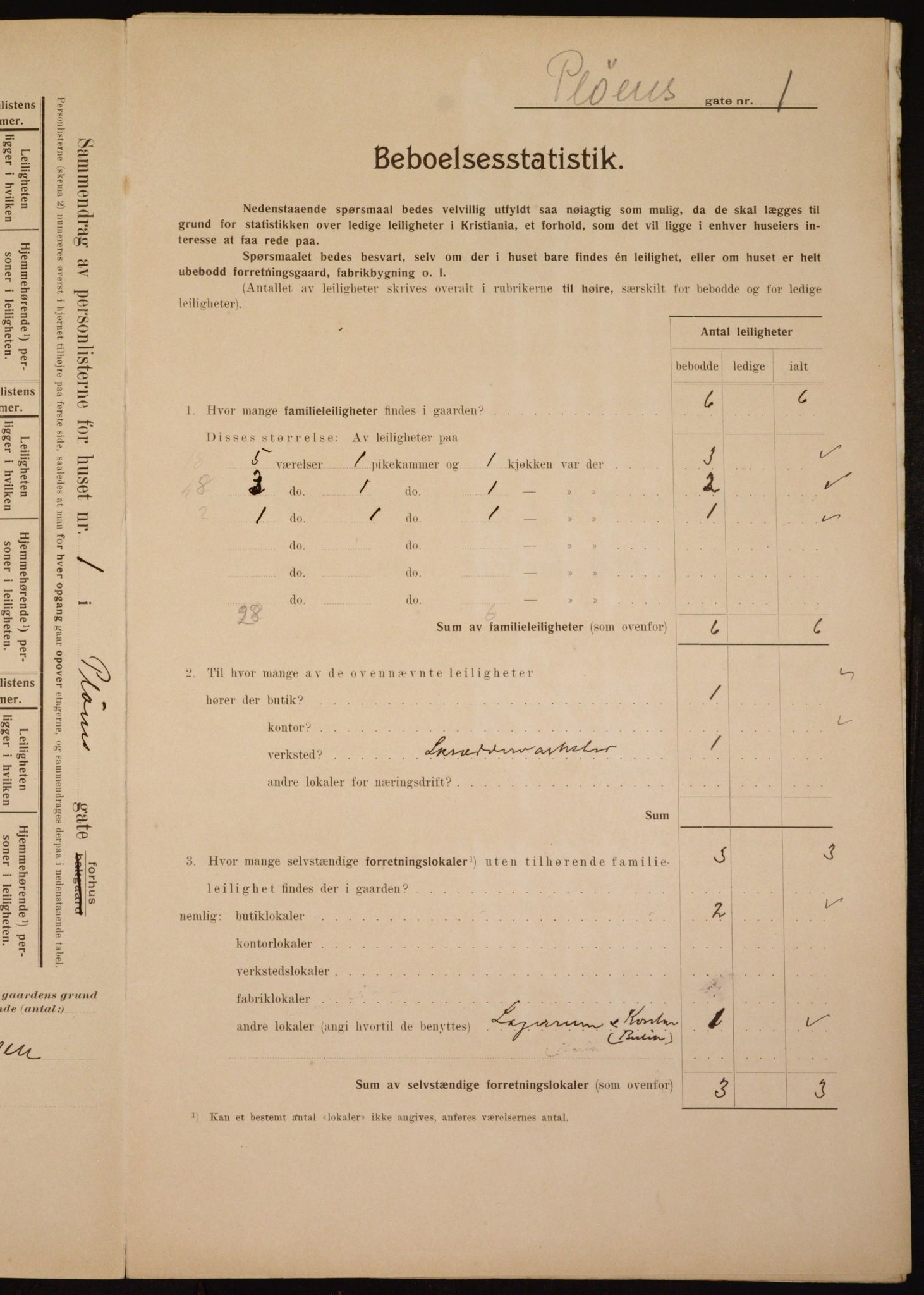 OBA, Municipal Census 1910 for Kristiania, 1910, p. 77606