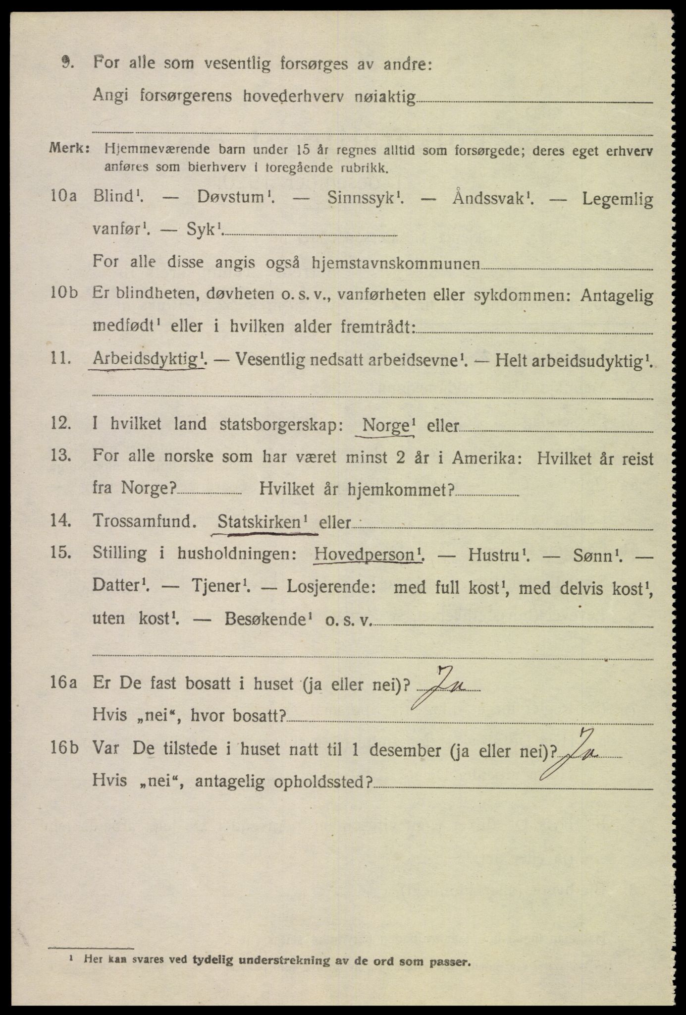 SAK, 1920 census for Kvås, 1920, p. 1297