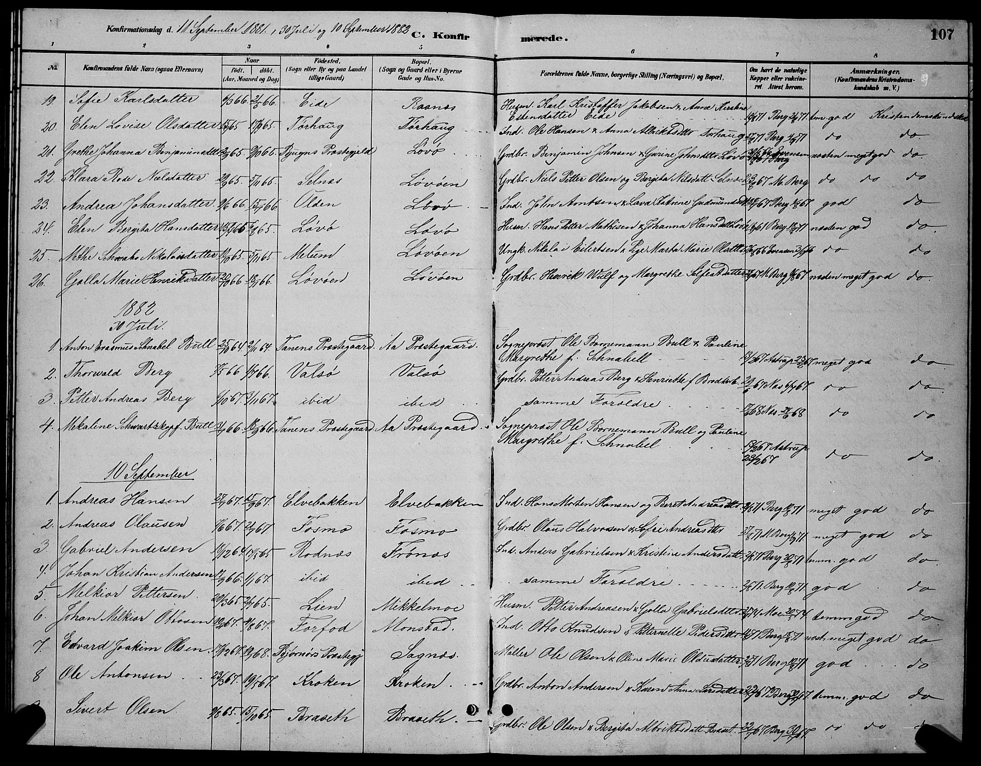 Ministerialprotokoller, klokkerbøker og fødselsregistre - Sør-Trøndelag, SAT/A-1456/655/L0687: Parish register (copy) no. 655C03, 1880-1898, p. 107
