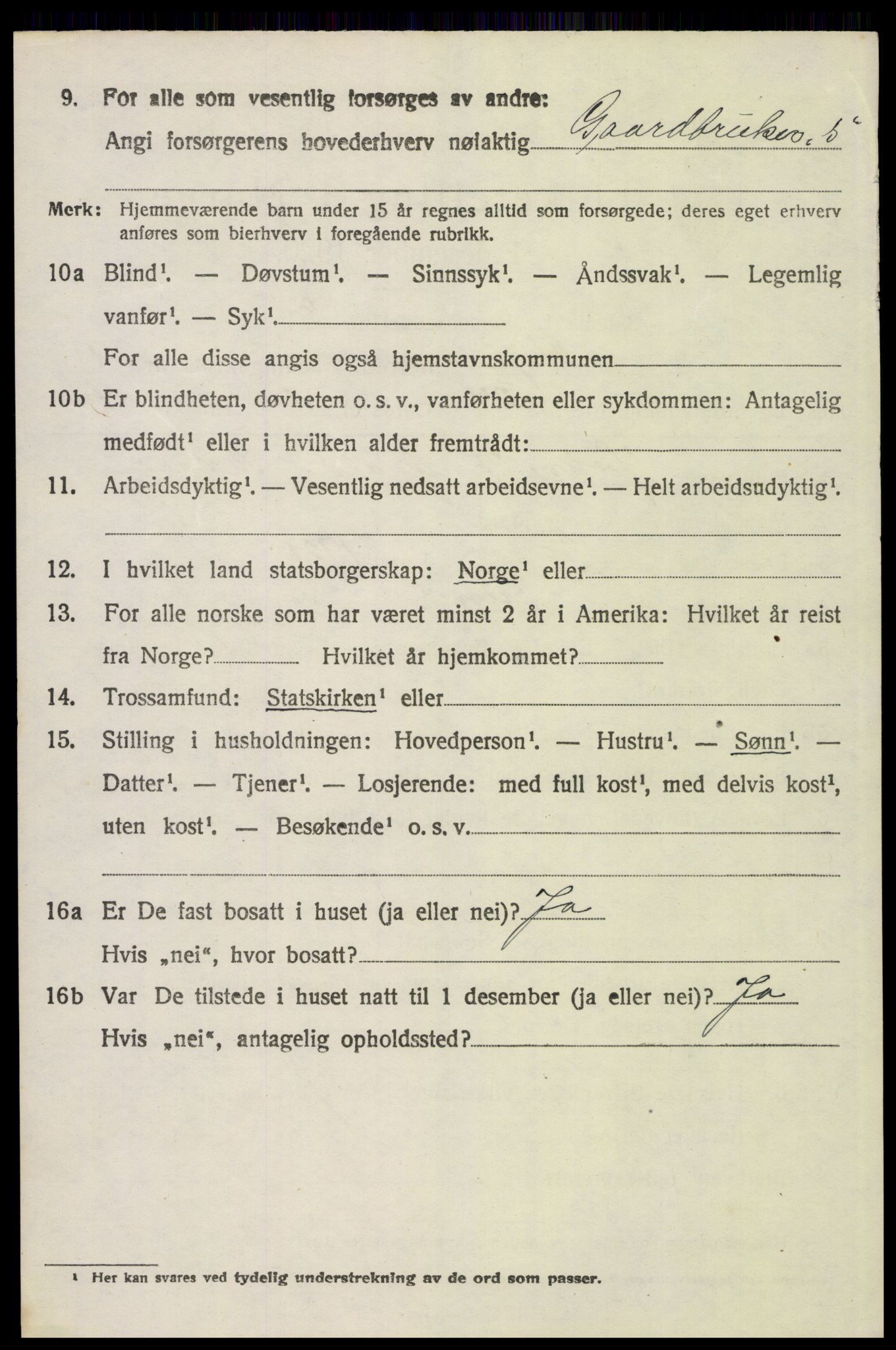 SAH, 1920 census for Trysil, 1920, p. 6854