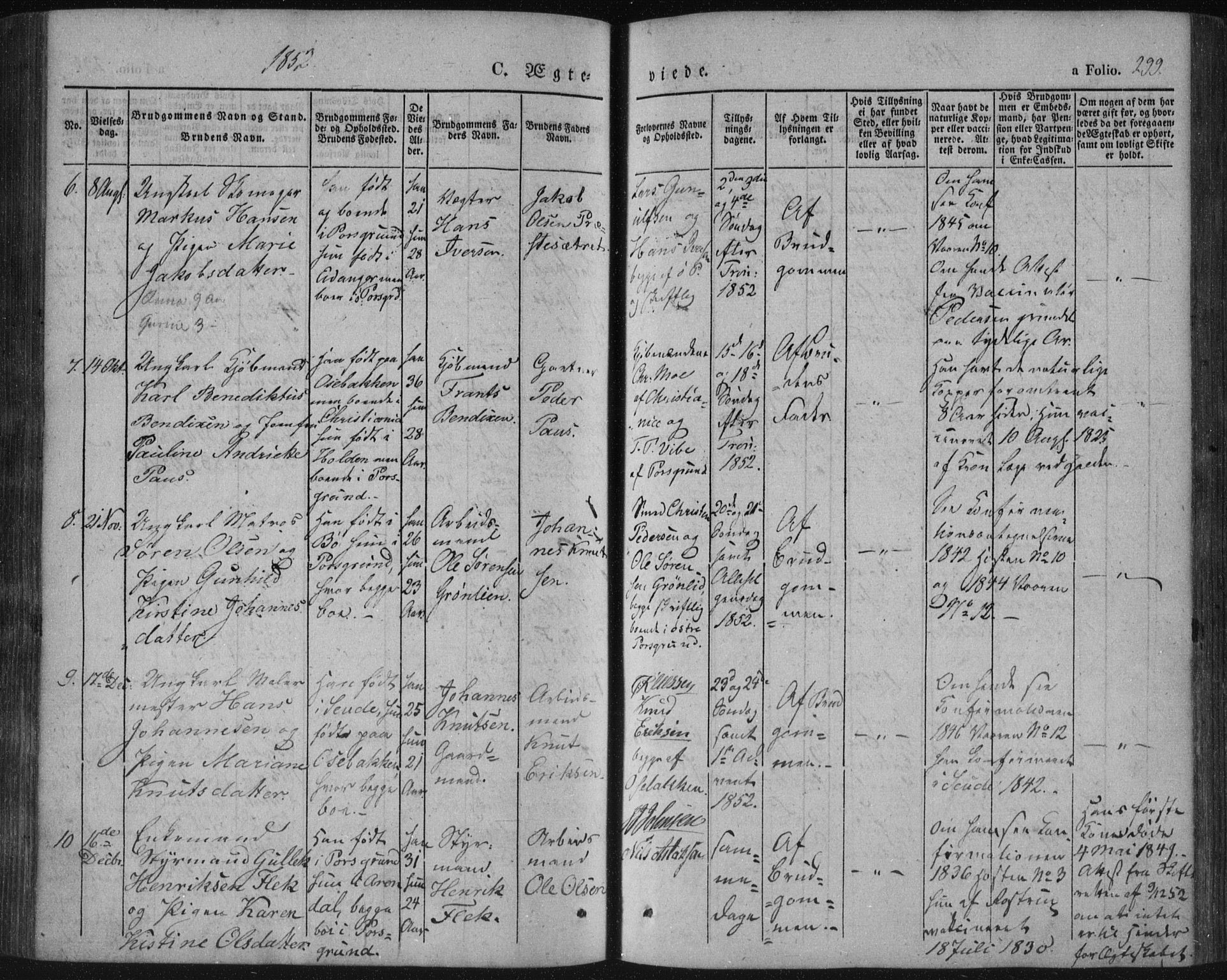 Porsgrunn kirkebøker , SAKO/A-104/F/Fa/L0006: Parish register (official) no. 6, 1841-1857, p. 299
