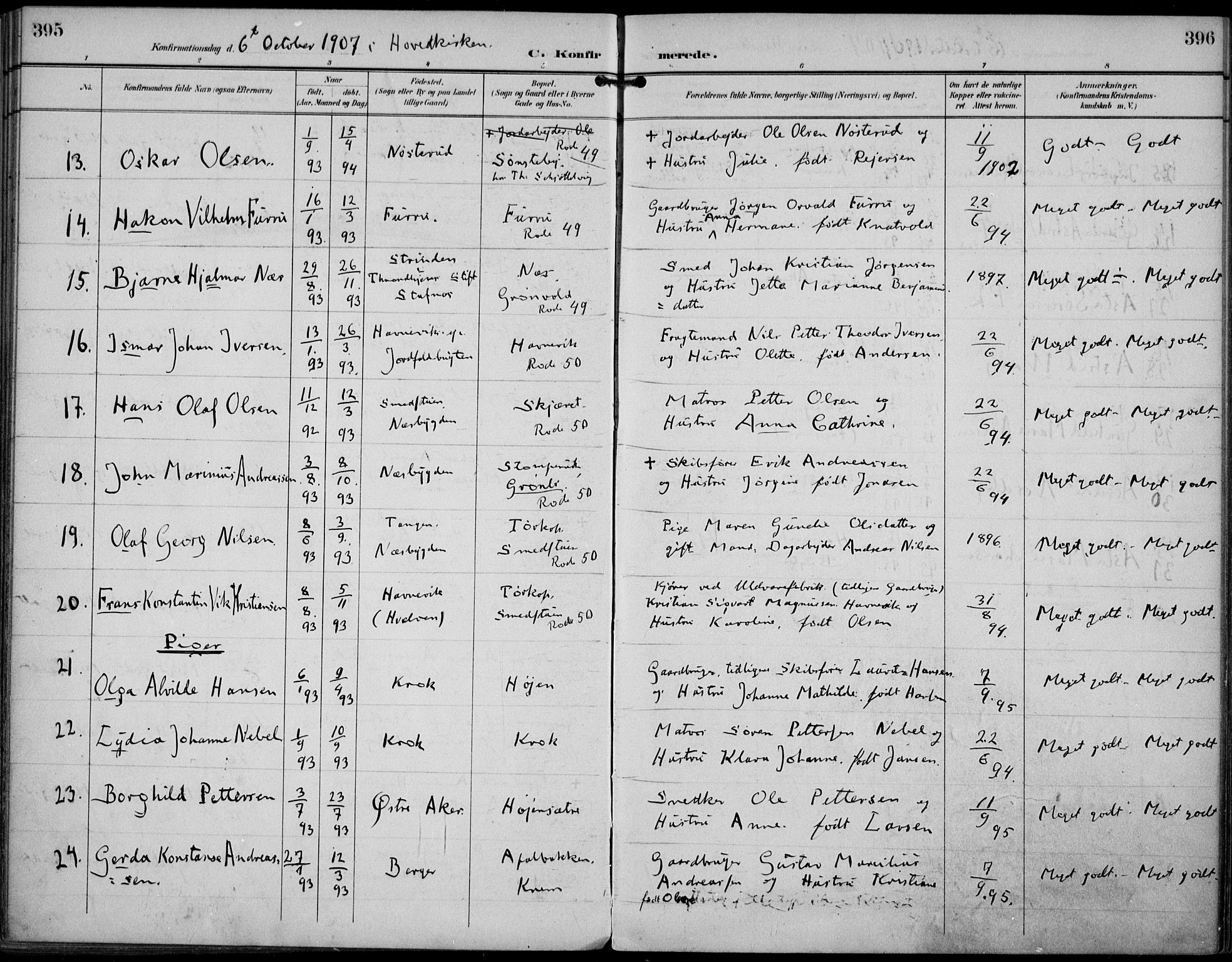 Strømm kirkebøker, AV/SAKO-A-322/F/Fa/L0005: Parish register (official) no. I 5, 1898-1919, p. 395-396