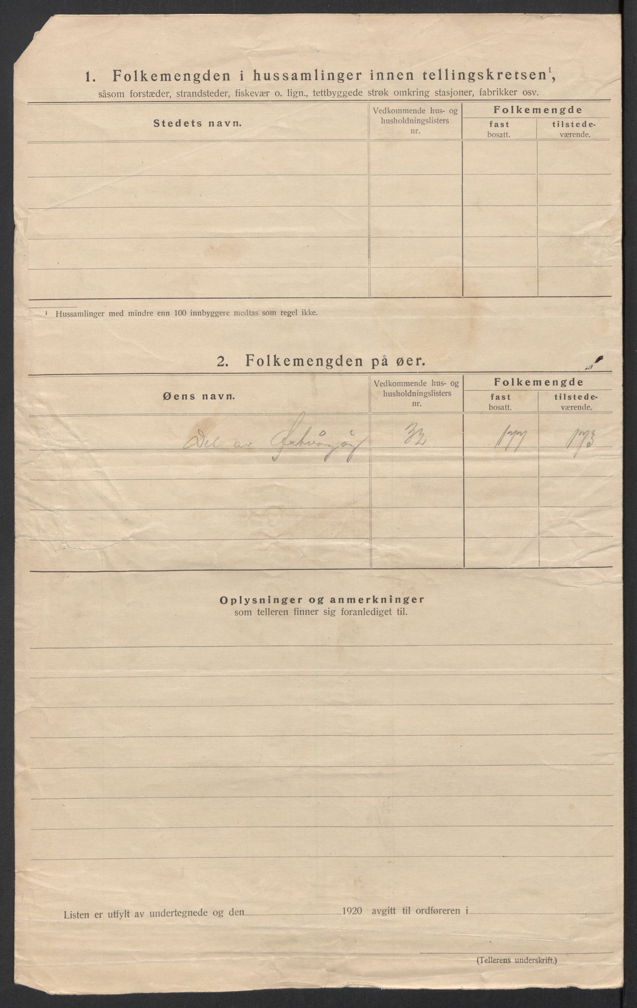 SAT, 1920 census for Gimsøy, 1920, p. 17