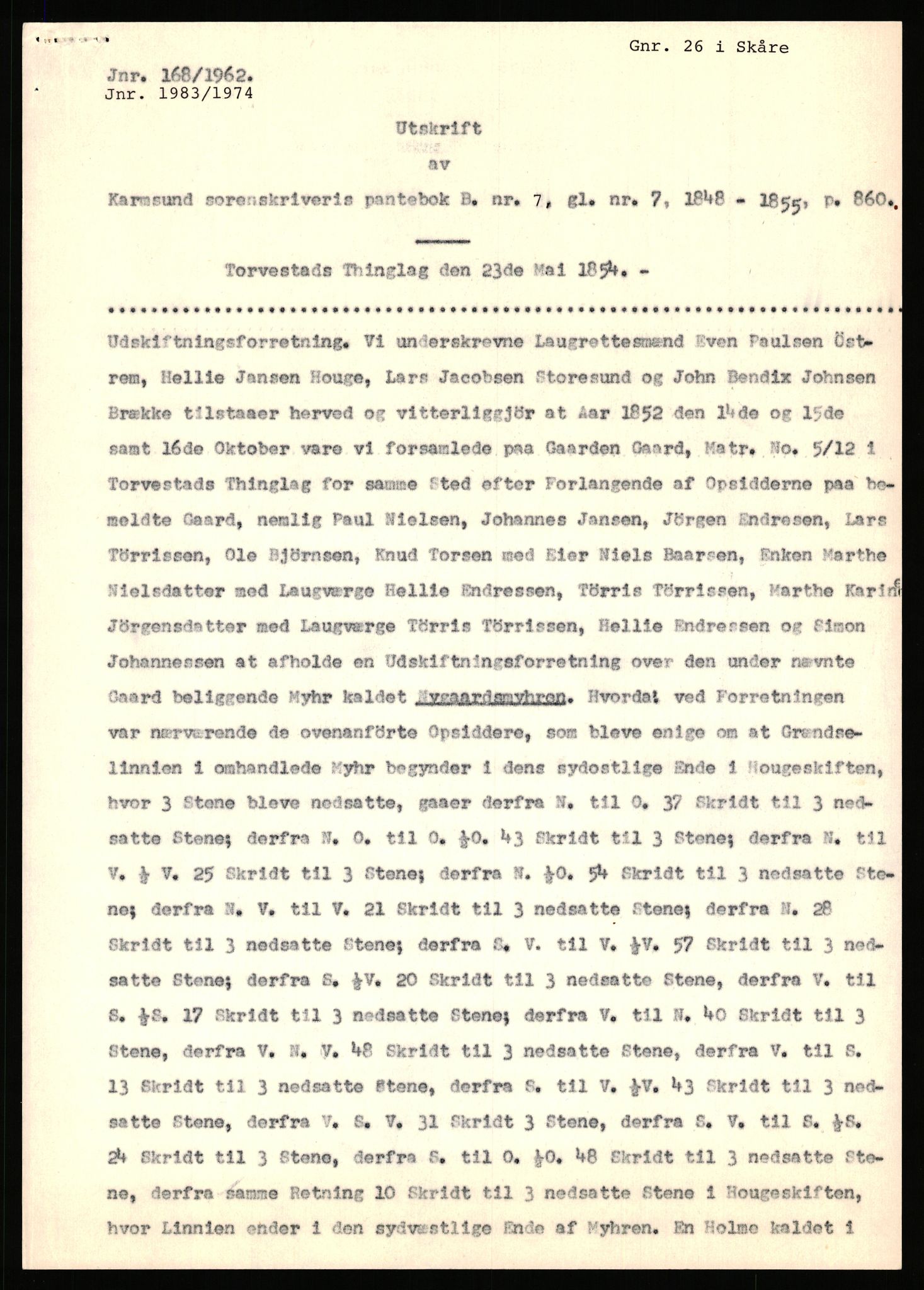 Statsarkivet i Stavanger, AV/SAST-A-101971/03/Y/Yj/L0024: Avskrifter sortert etter gårdsnavn: Fæøen - Garborg, 1750-1930, p. 636