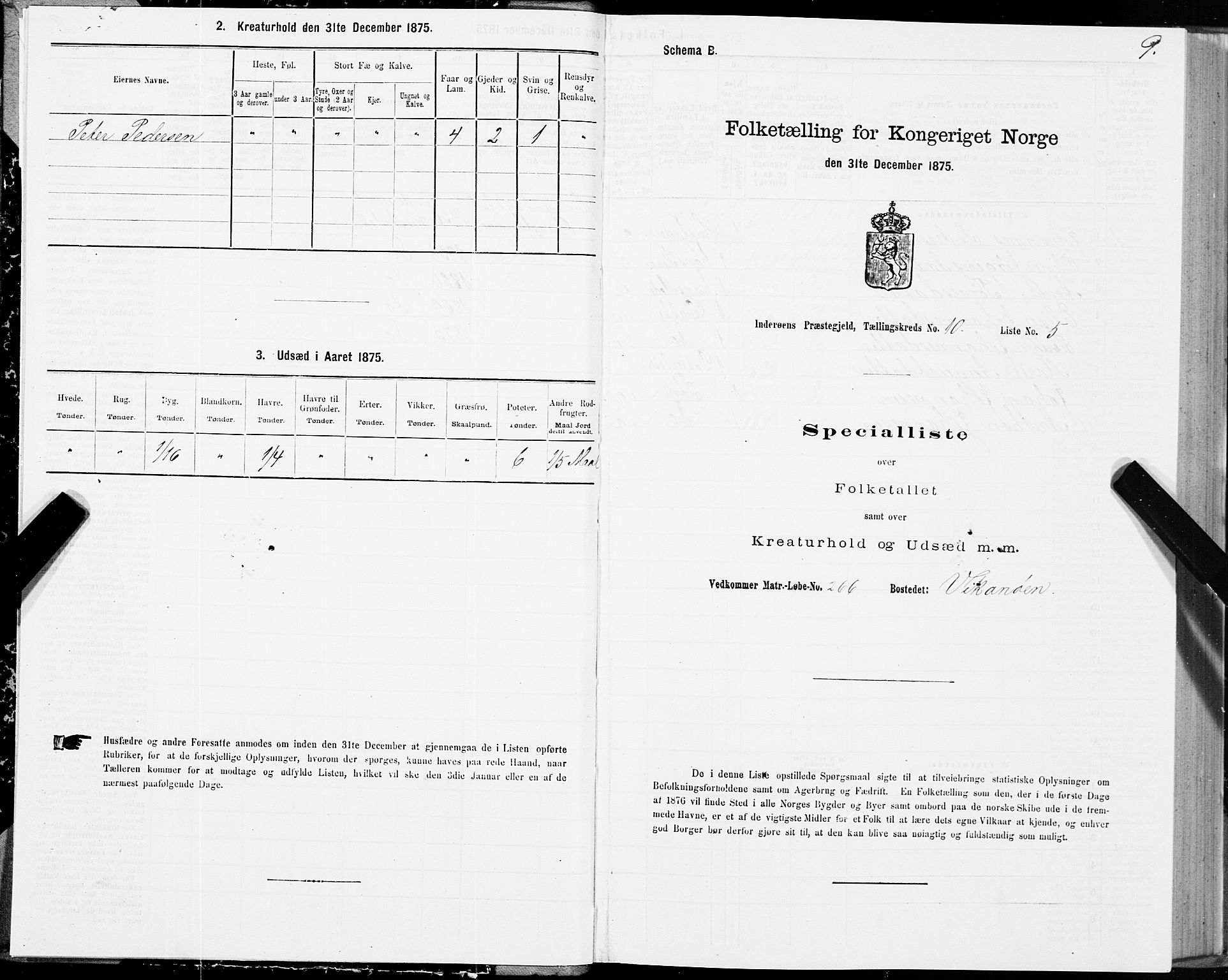 SAT, 1875 census for 1729P Inderøy, 1875, p. 6009