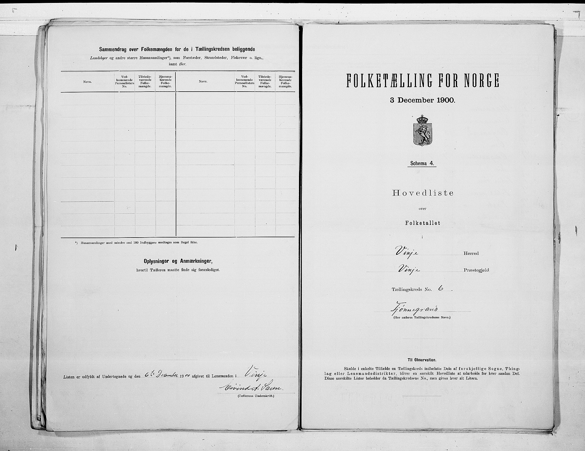 SAKO, 1900 census for Vinje, 1900, p. 14