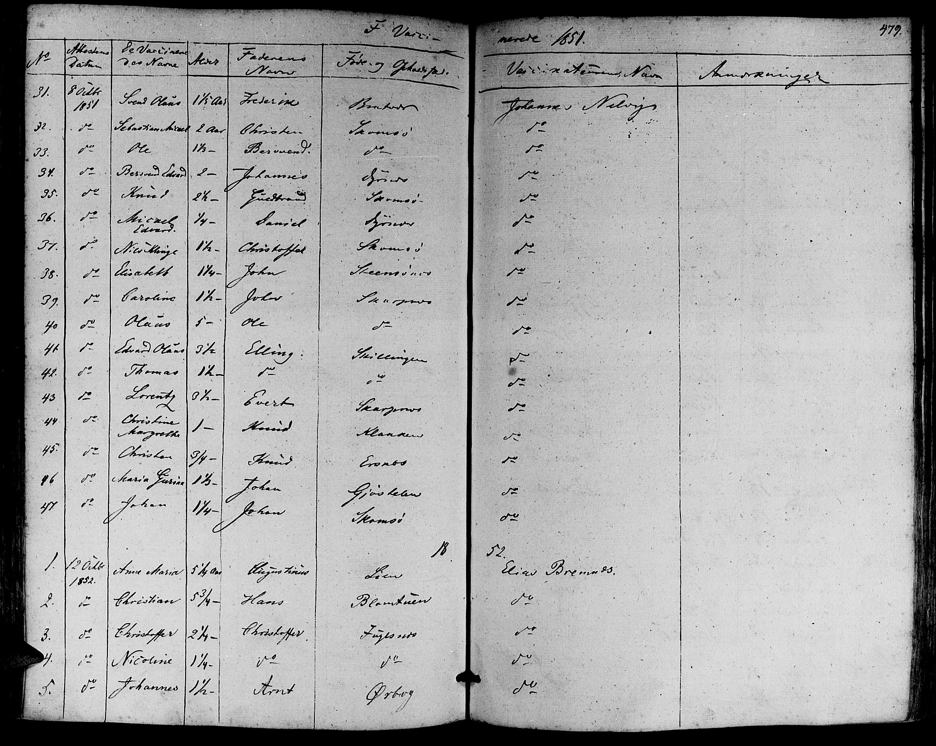 Ministerialprotokoller, klokkerbøker og fødselsregistre - Møre og Romsdal, SAT/A-1454/581/L0936: Parish register (official) no. 581A04, 1836-1852, p. 479
