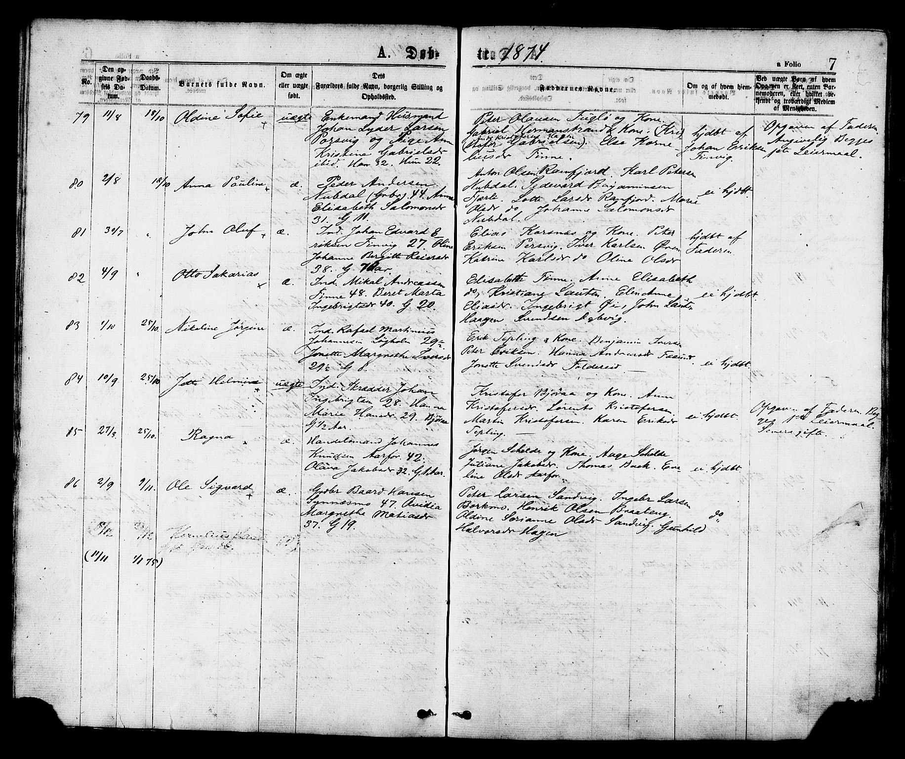 Ministerialprotokoller, klokkerbøker og fødselsregistre - Nord-Trøndelag, AV/SAT-A-1458/780/L0642: Parish register (official) no. 780A07 /1, 1874-1885, p. 7