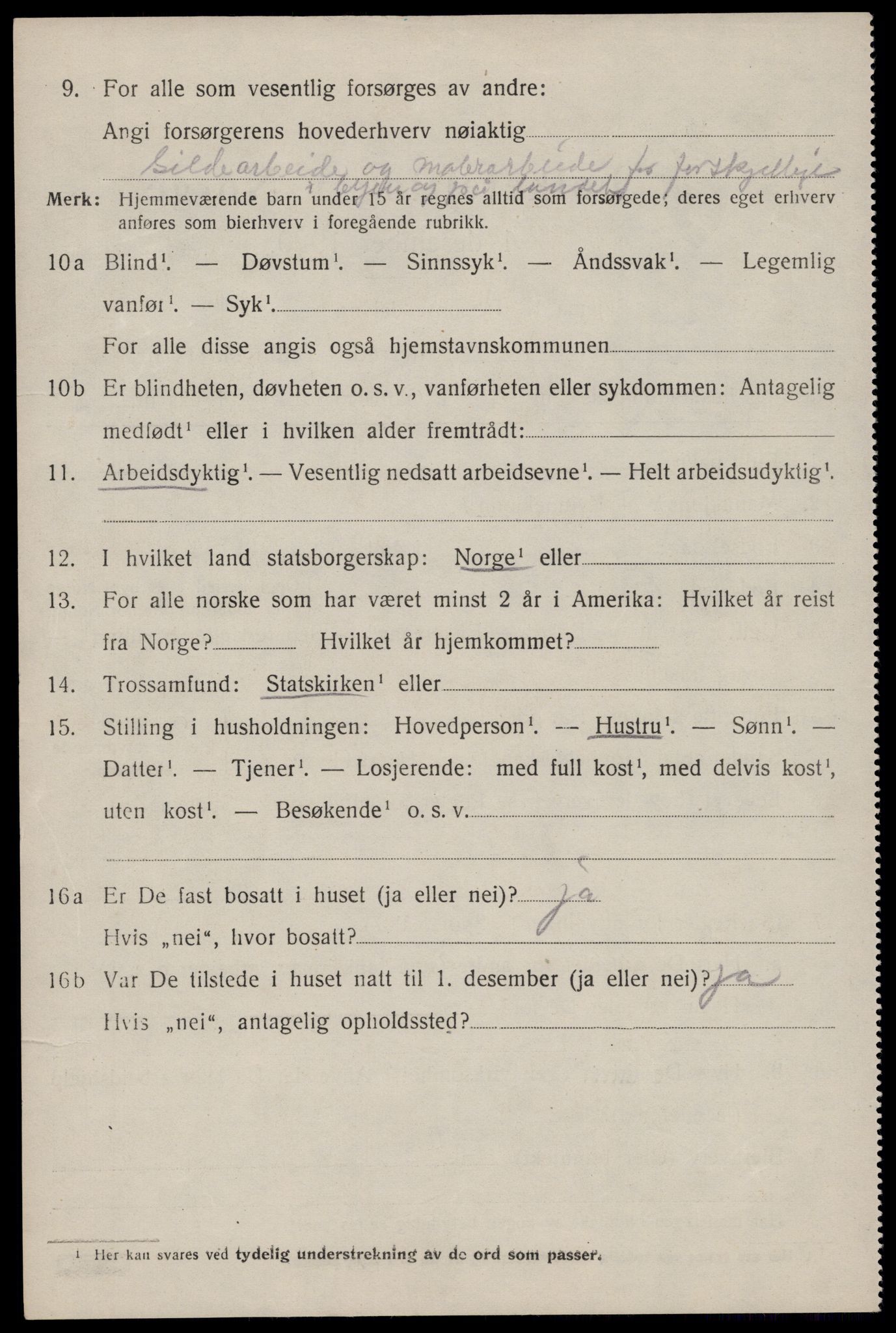 SAST, 1920 census for Eigersund, 1920, p. 5812