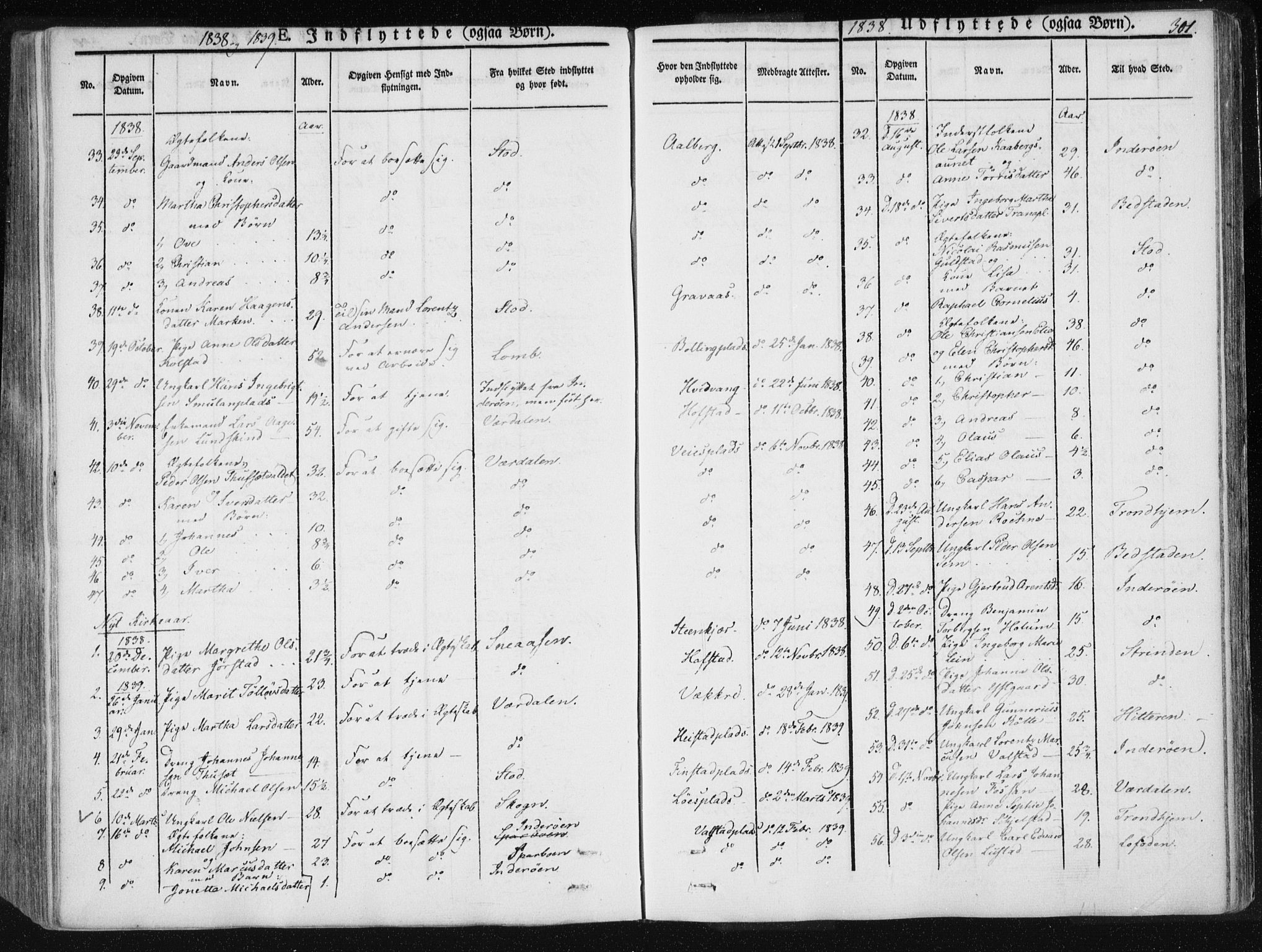 Ministerialprotokoller, klokkerbøker og fødselsregistre - Nord-Trøndelag, SAT/A-1458/735/L0339: Parish register (official) no. 735A06 /1, 1836-1848, p. 301