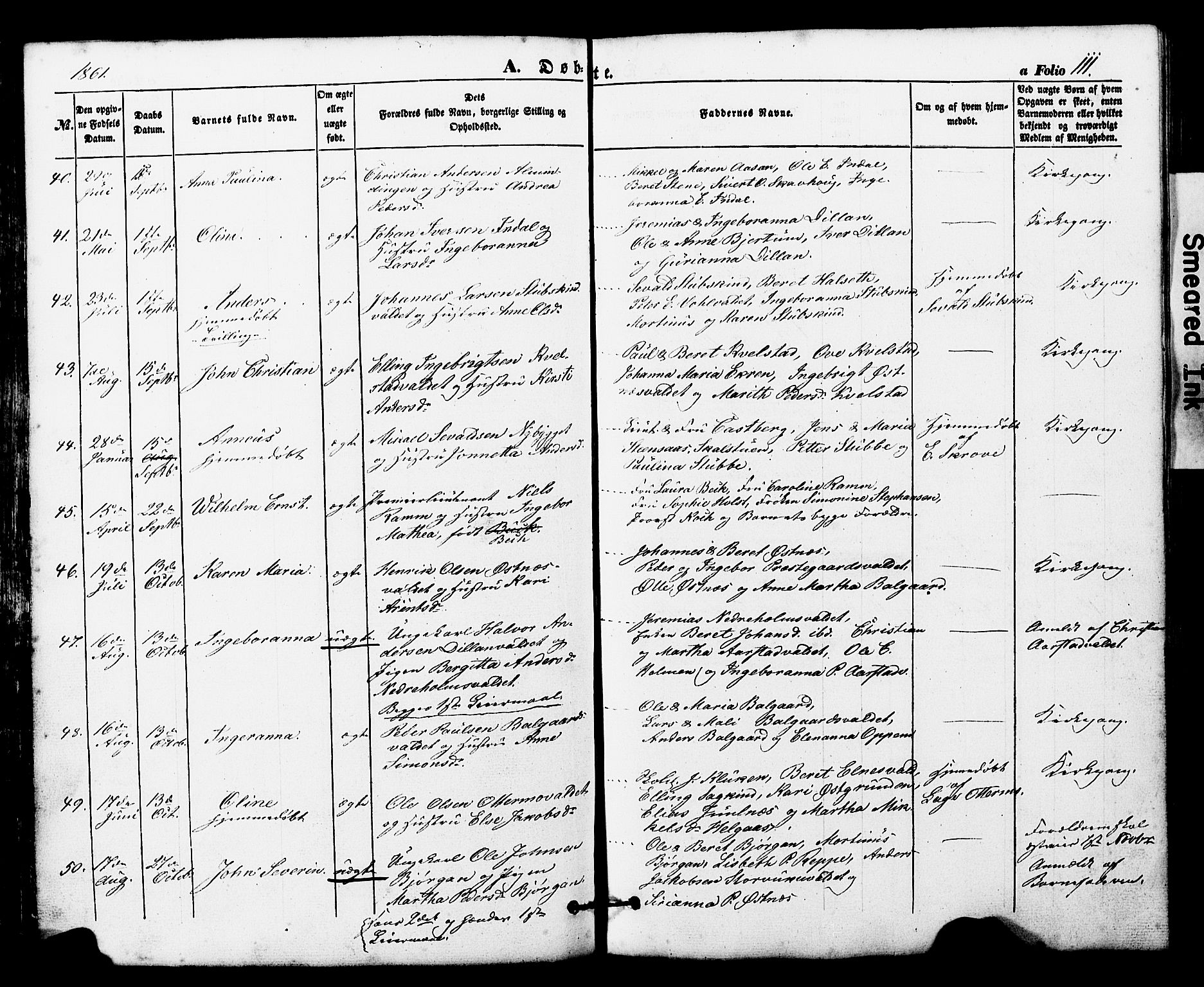 Ministerialprotokoller, klokkerbøker og fødselsregistre - Nord-Trøndelag, AV/SAT-A-1458/724/L0268: Parish register (copy) no. 724C04, 1846-1878, p. 111