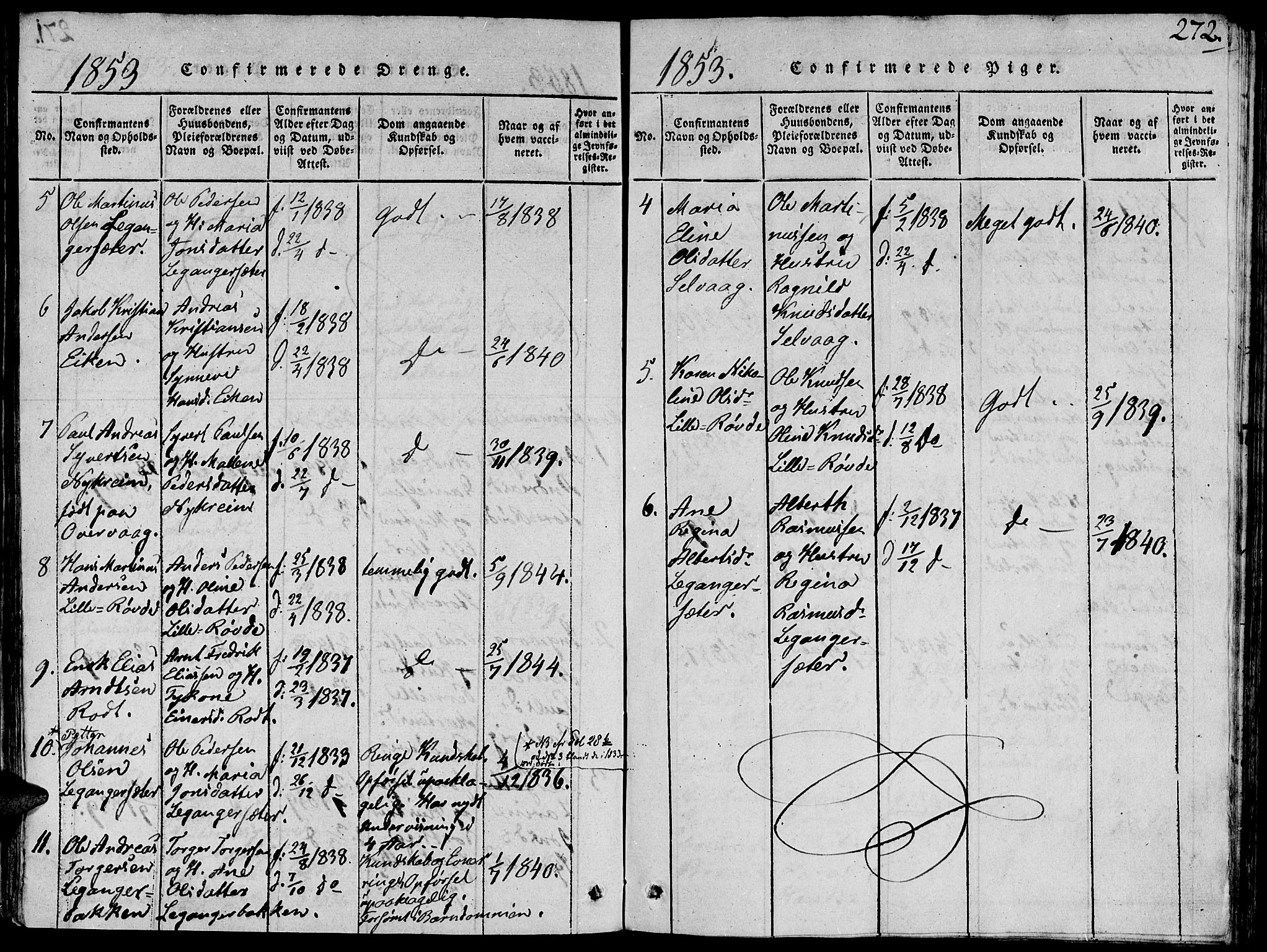 Ministerialprotokoller, klokkerbøker og fødselsregistre - Møre og Romsdal, AV/SAT-A-1454/504/L0054: Parish register (official) no. 504A01, 1816-1861, p. 272