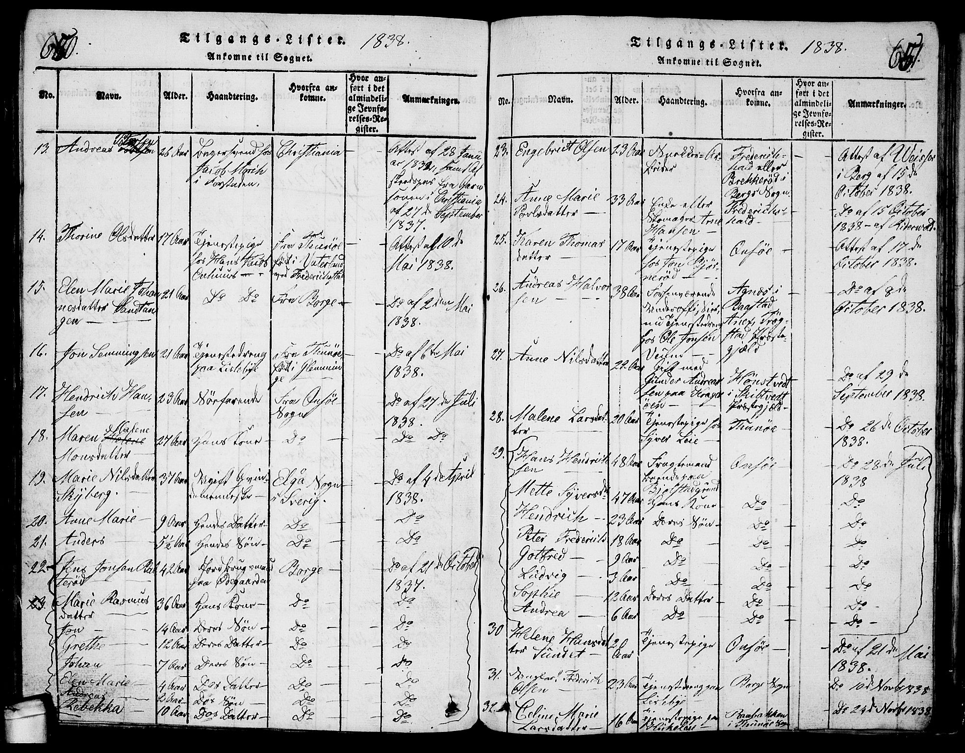 Glemmen prestekontor Kirkebøker, AV/SAO-A-10908/G/Ga/L0001: Parish register (copy) no. 1, 1816-1838, p. 650-651