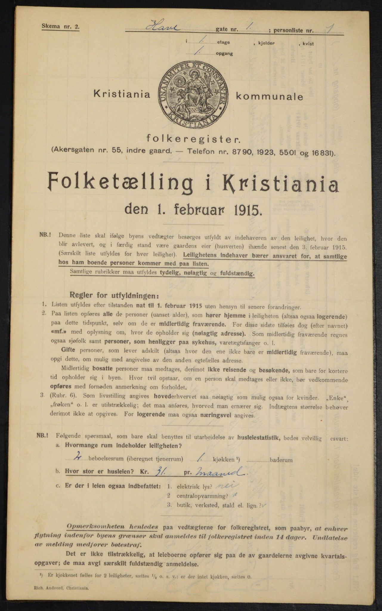 OBA, Municipal Census 1915 for Kristiania, 1915, p. 32939