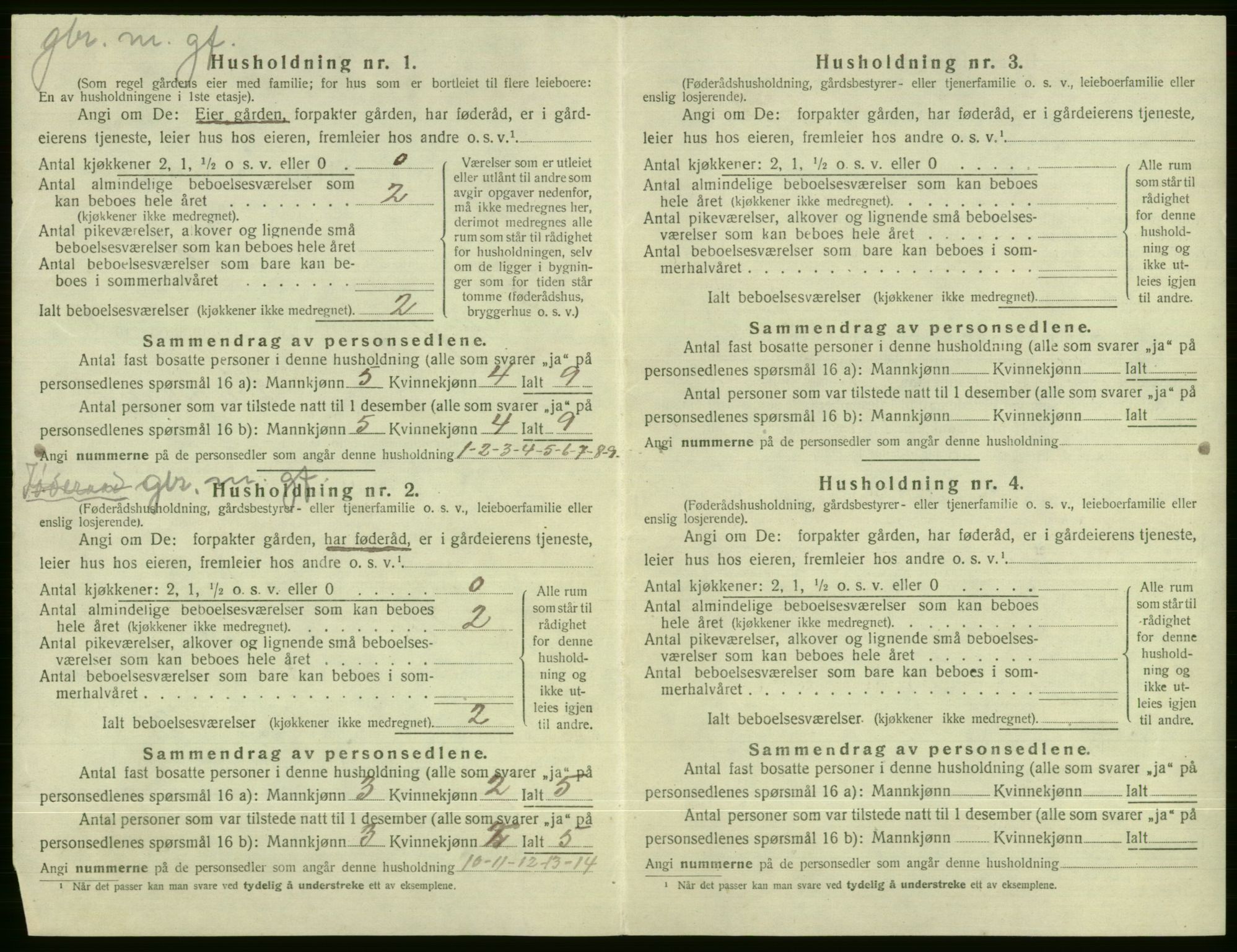 SAB, 1920 census for Evanger, 1920, p. 280