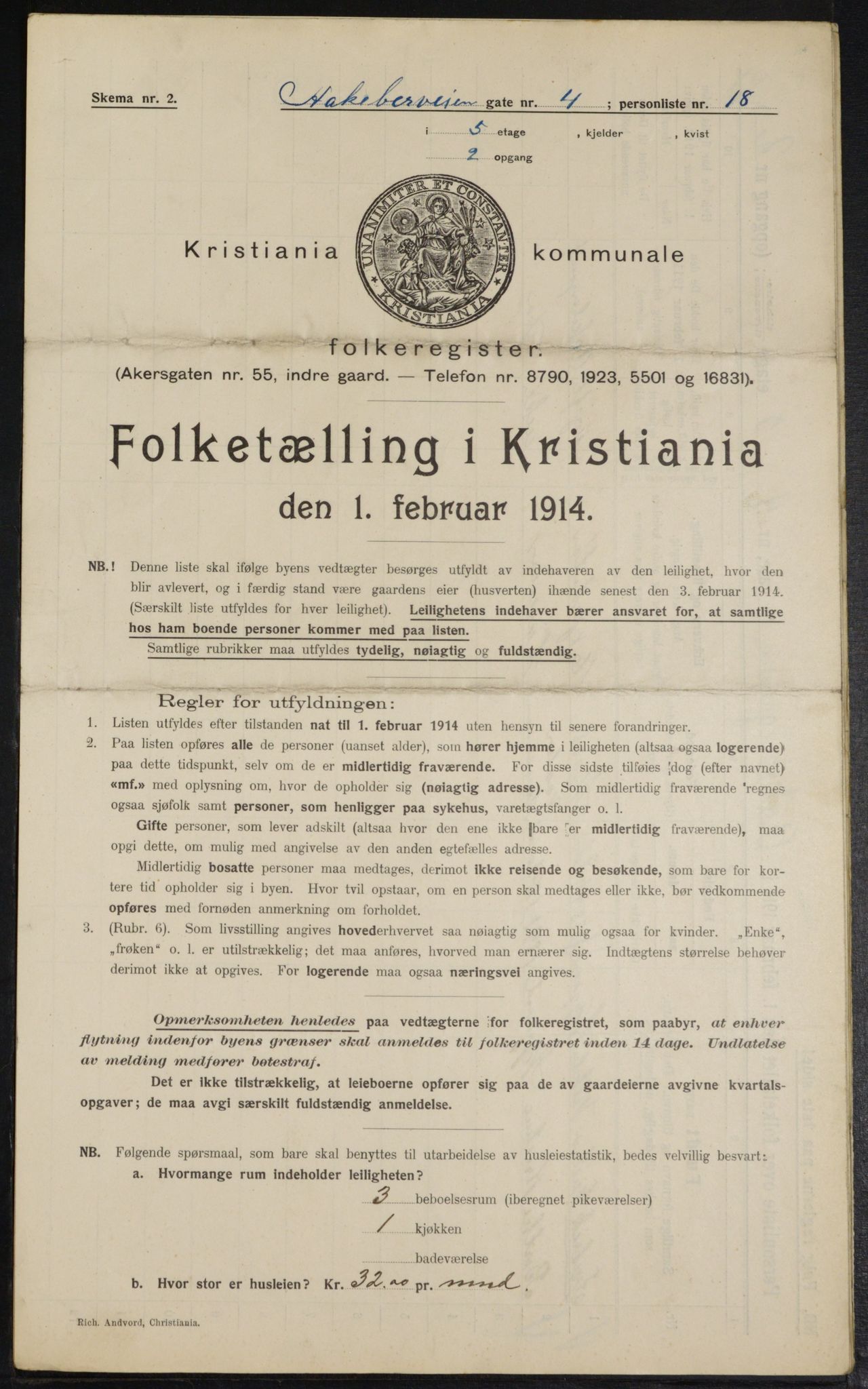 OBA, Municipal Census 1914 for Kristiania, 1914, p. 131348