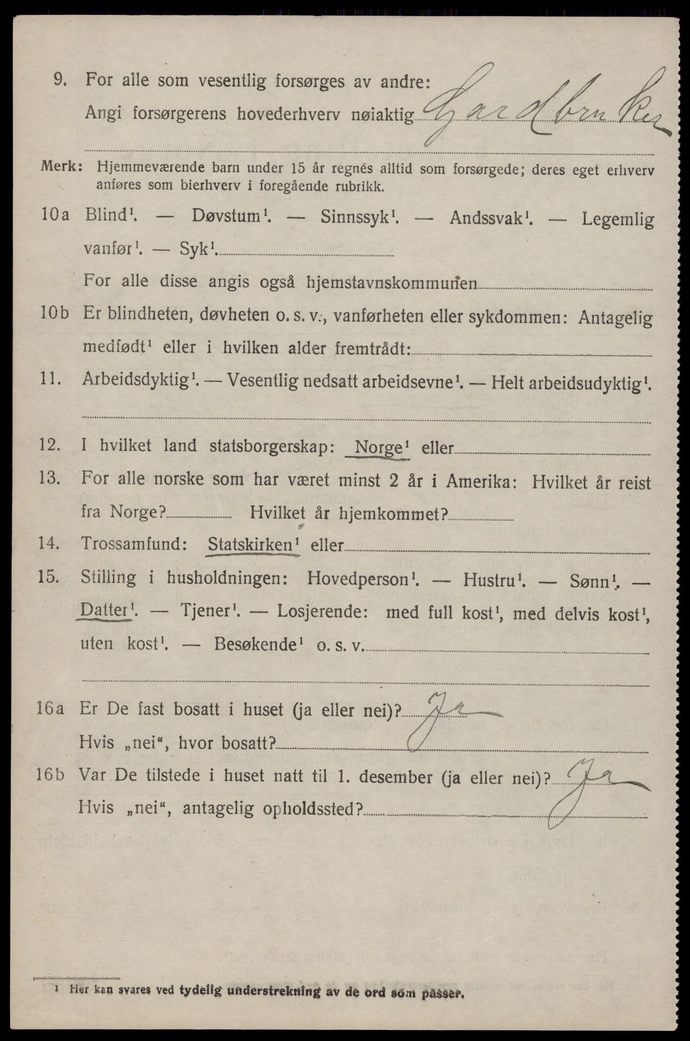 SAST, 1920 census for Strand, 1920, p. 4461