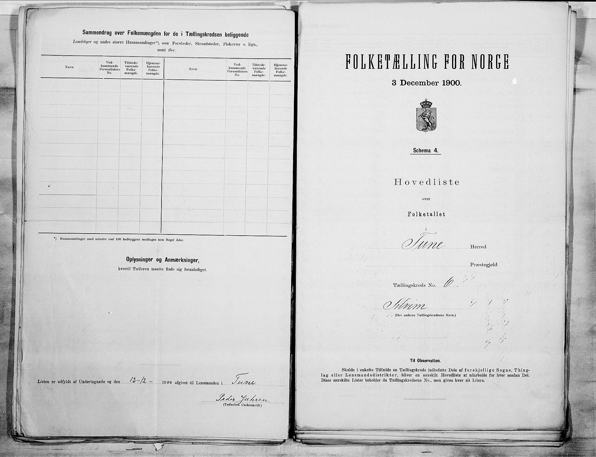 SAO, 1900 census for Tune, 1900, p. 16