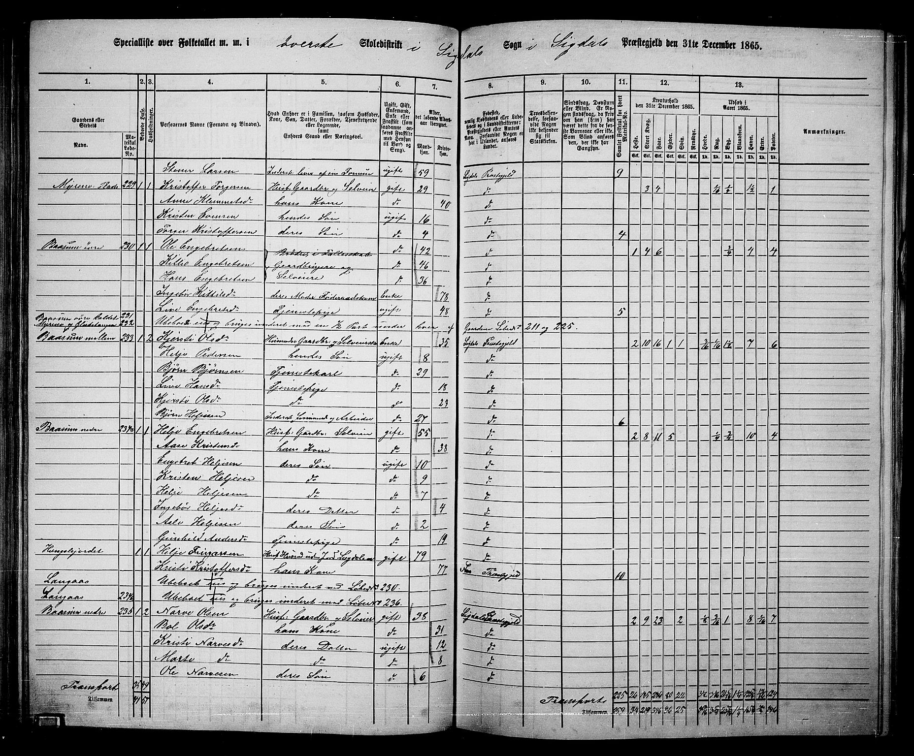 RA, 1865 census for Sigdal, 1865, p. 128