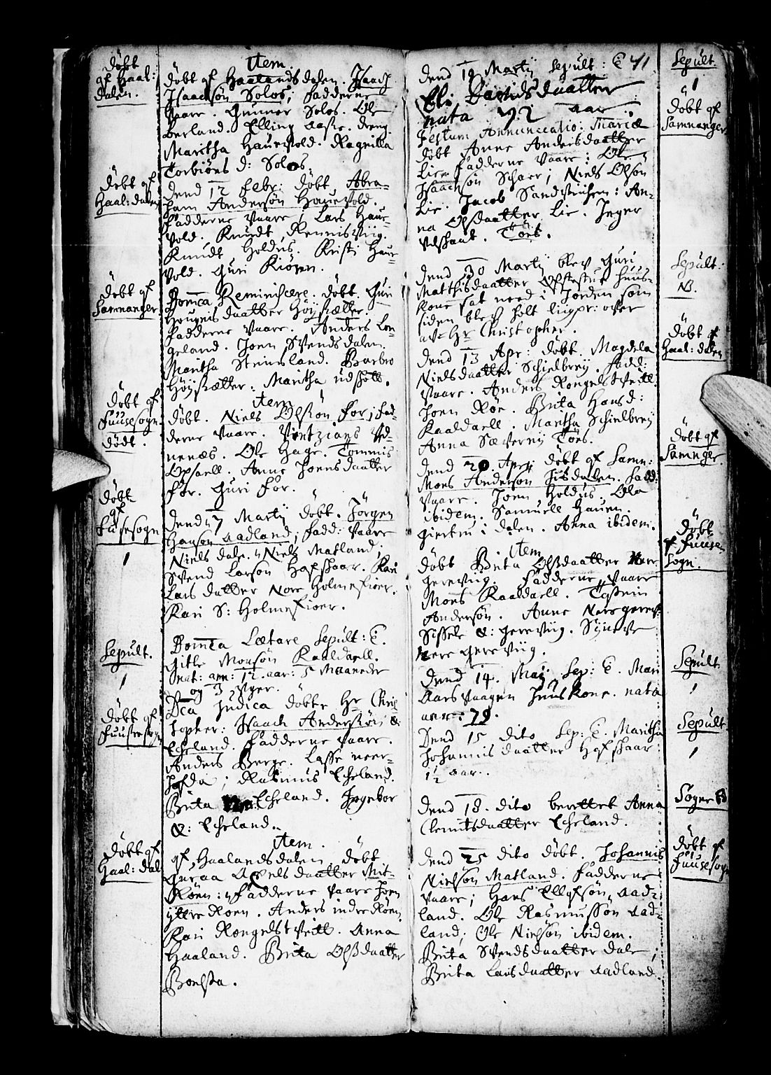 Os sokneprestembete, SAB/A-99929: Parish register (official) no. A 6, 1669-1719, p. 41
