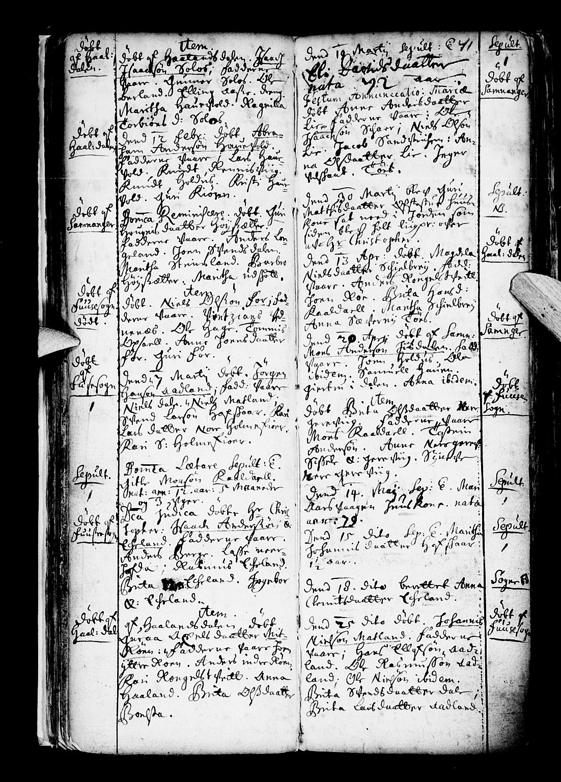 Os sokneprestembete, AV/SAB-A-99929: Parish register (official) no. A 6, 1669-1719, p. 41