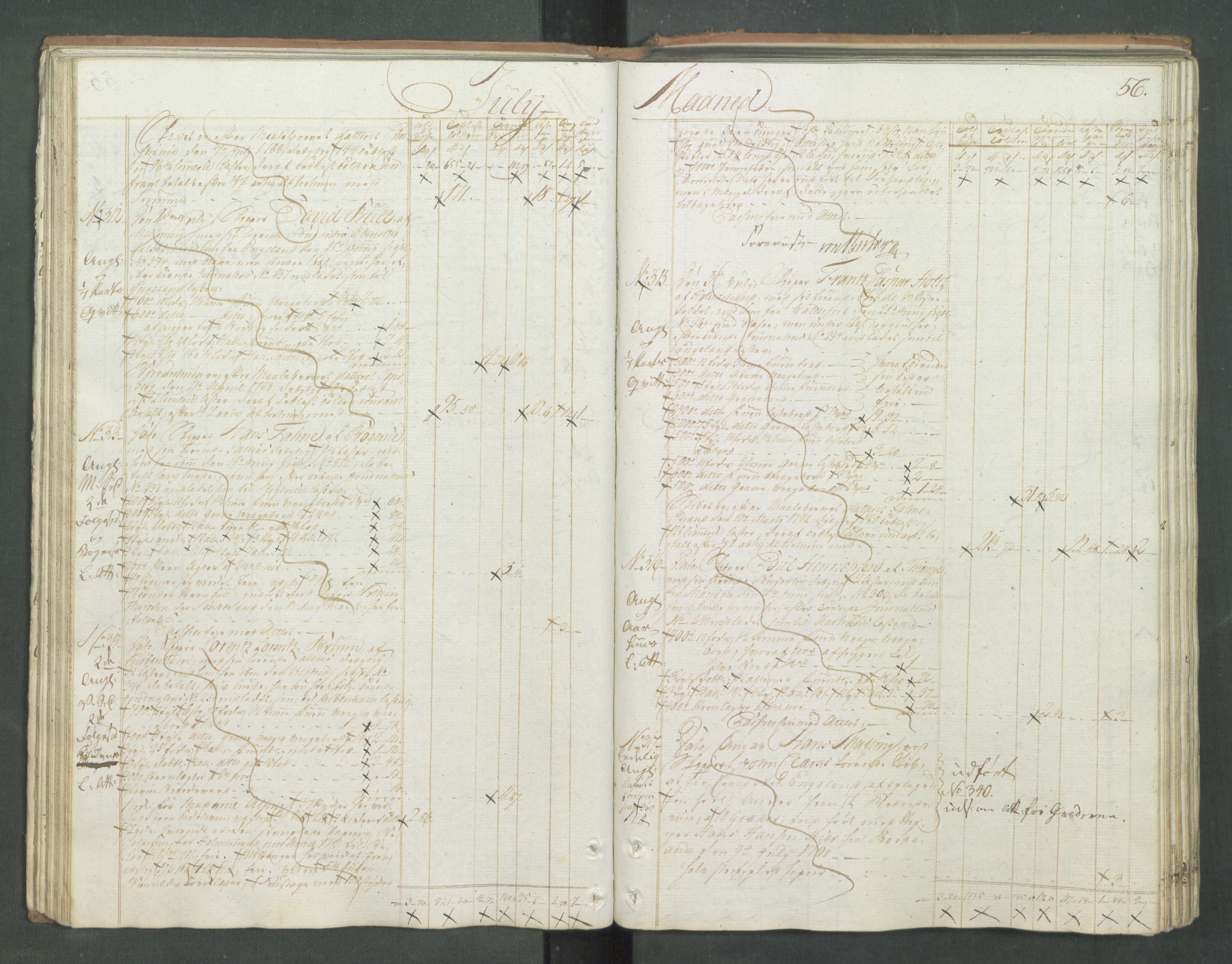Generaltollkammeret, tollregnskaper, AV/RA-EA-5490/R08/L0167/0001: Tollregnskaper Drammen / Utgående tollbok, 1790-1792, p. 55b-56a