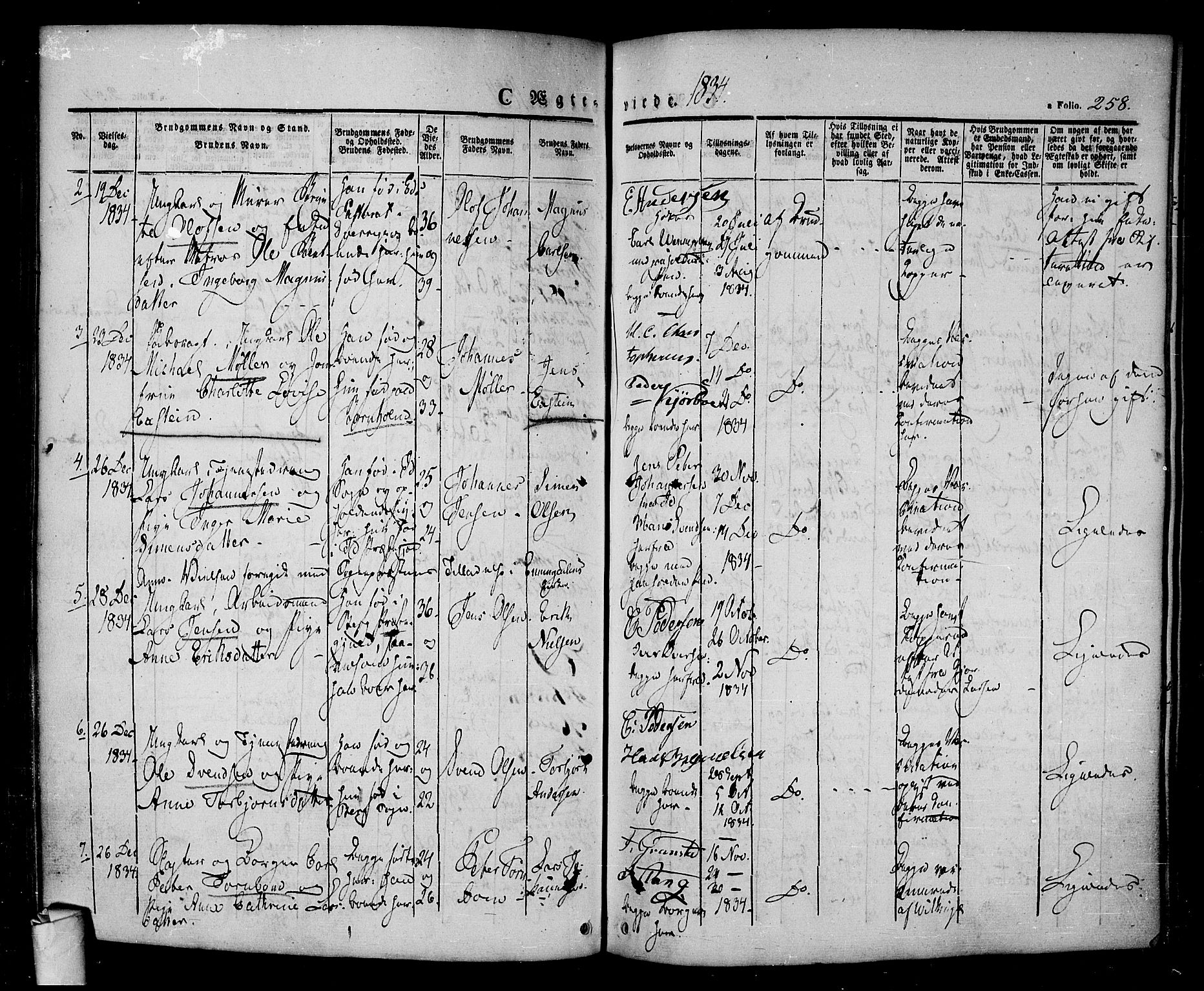 Halden prestekontor Kirkebøker, AV/SAO-A-10909/F/Fa/L0005: Parish register (official) no. I 5, 1834-1845, p. 258