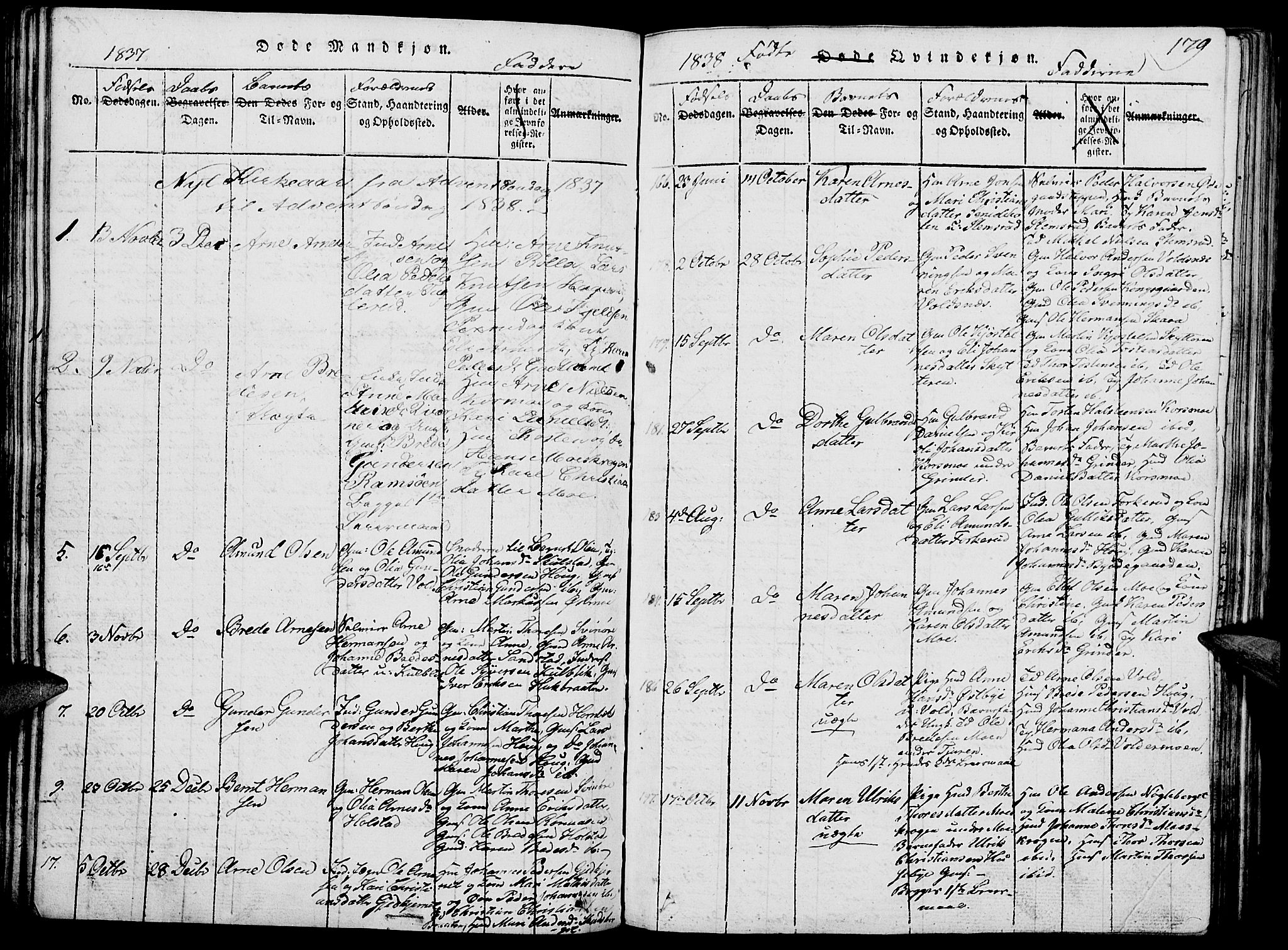 Grue prestekontor, AV/SAH-PREST-036/H/Ha/Hab/L0002: Parish register (copy) no. 2, 1815-1841, p. 179