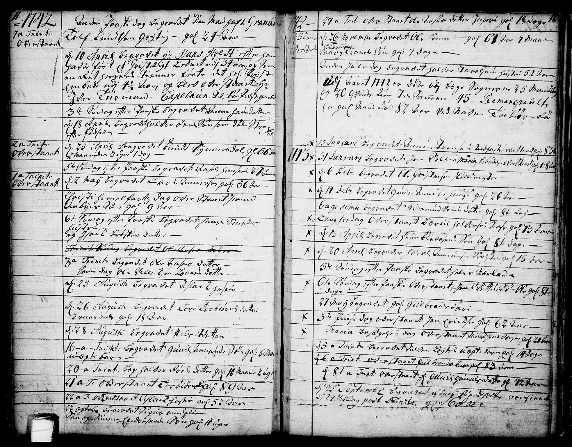 Drangedal kirkebøker, SAKO/A-258/F/Fa/L0002: Parish register (official) no. 2, 1733-1753, p. 11-12