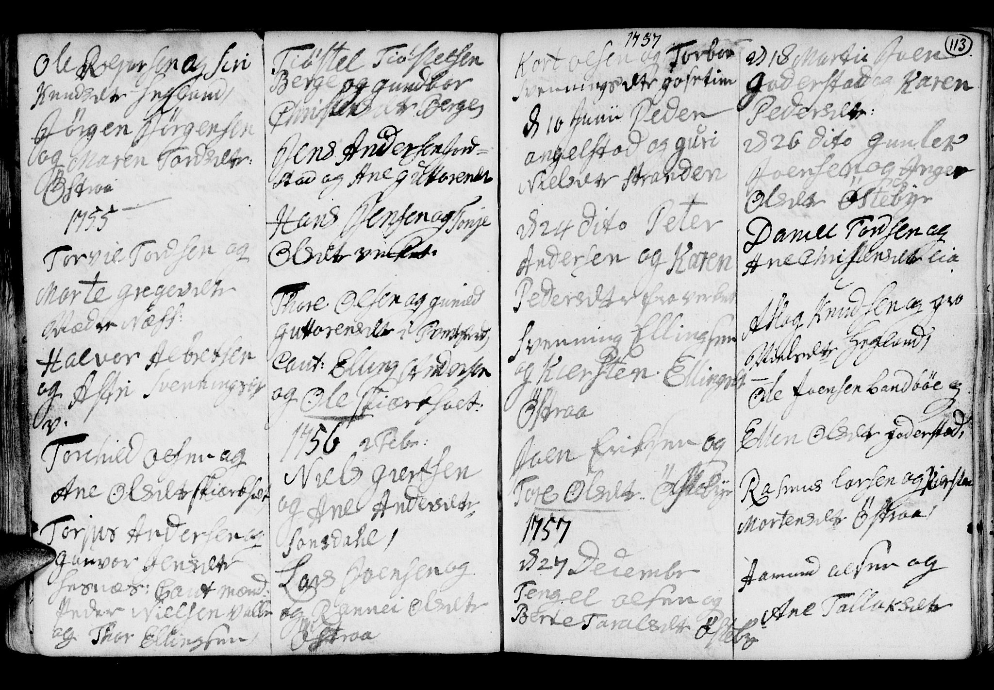 Holt sokneprestkontor, AV/SAK-1111-0021/F/Fb/L0005: Parish register (copy) no. B 5, 1746-1764, p. 113