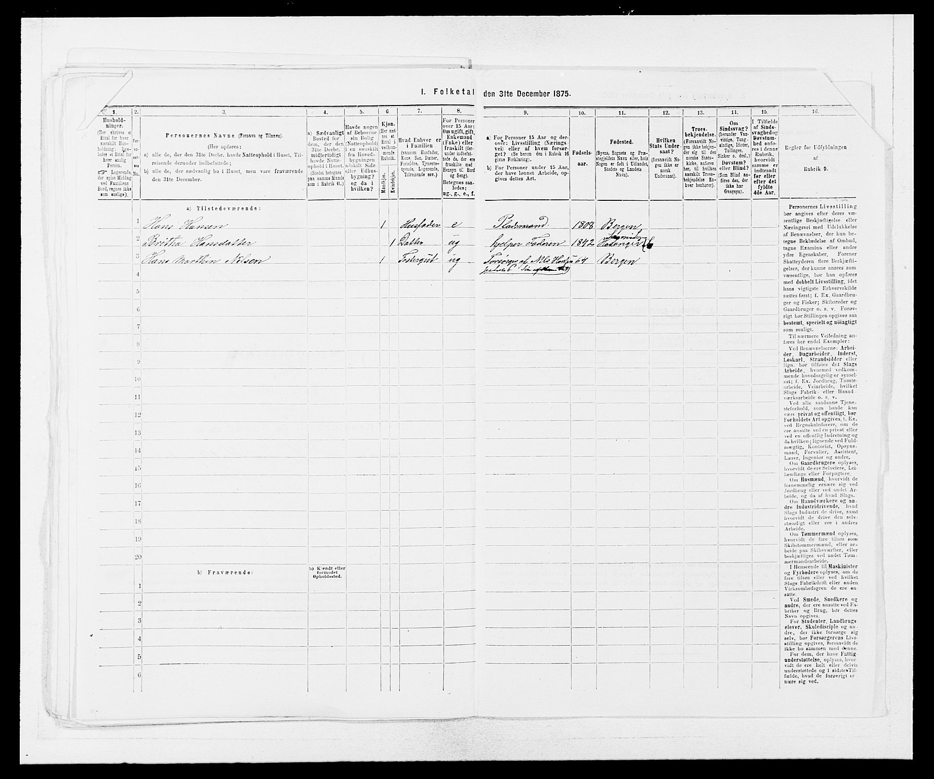 SAB, 1875 census for 1253P Hosanger, 1875, p. 904