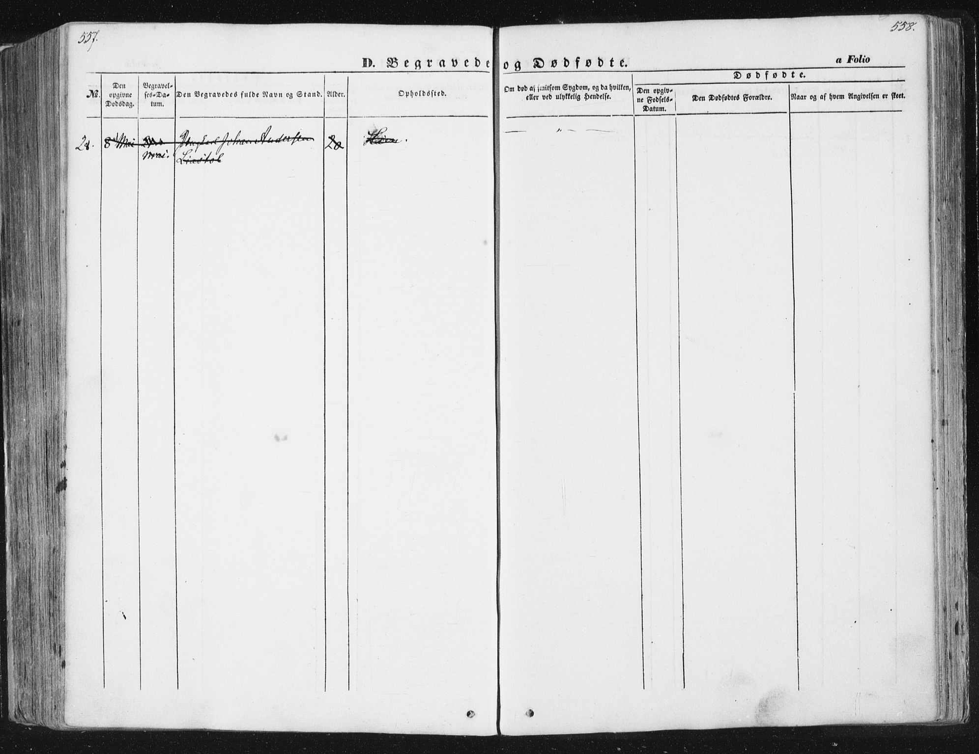 Ministerialprotokoller, klokkerbøker og fødselsregistre - Sør-Trøndelag, AV/SAT-A-1456/630/L0494: Parish register (official) no. 630A07, 1852-1868, p. 557-558