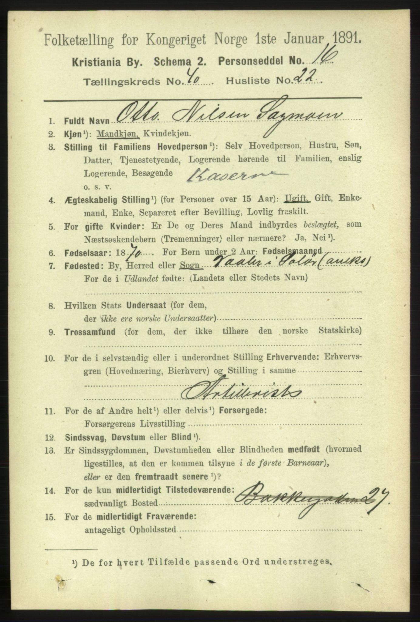 RA, 1891 census for 0301 Kristiania, 1891, p. 23626