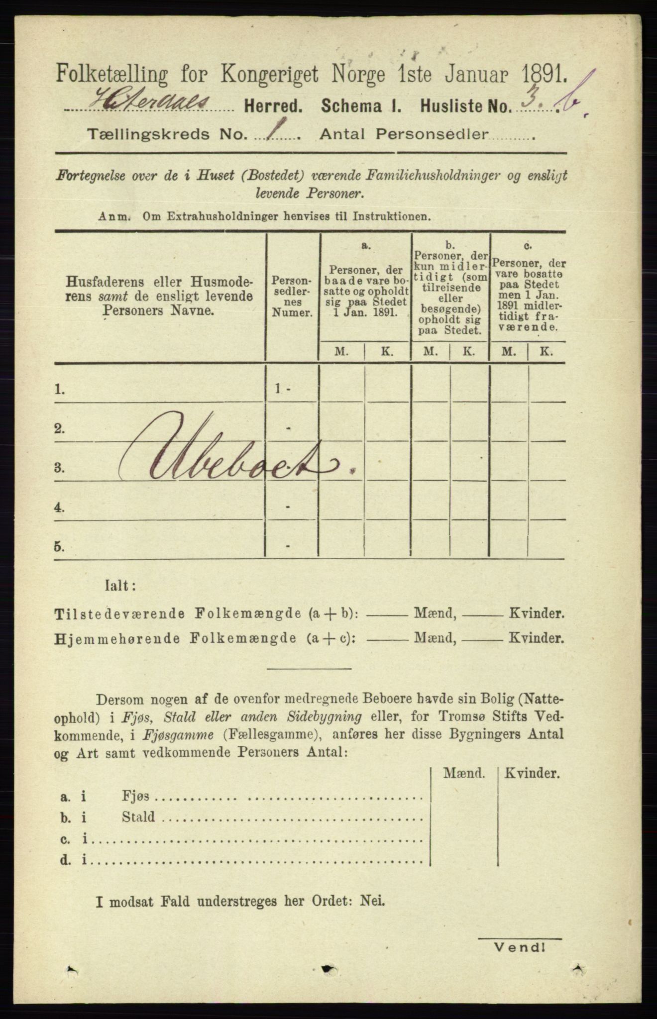 RA, 1891 census for 0823 Heddal, 1891, p. 29