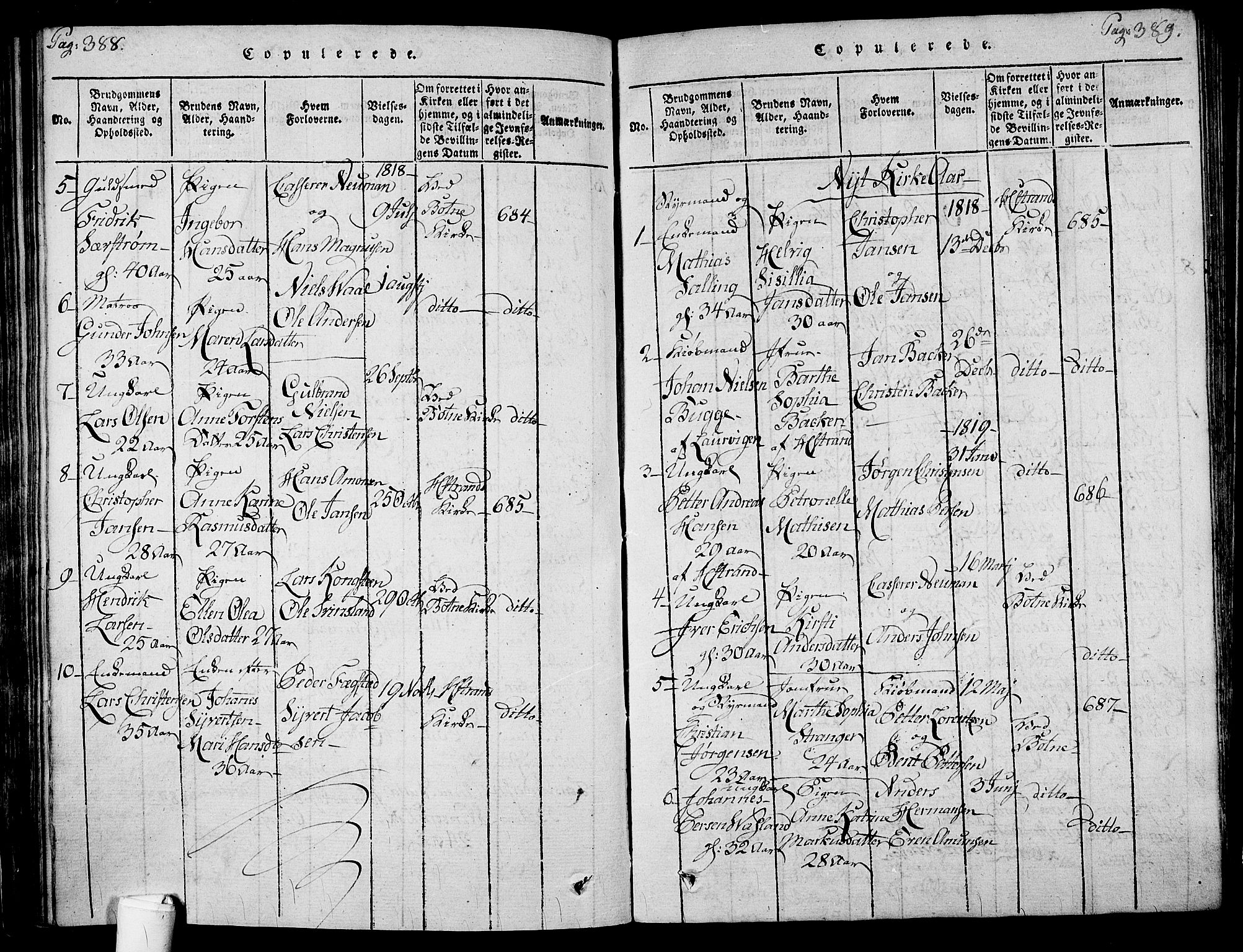Holmestrand kirkebøker, SAKO/A-346/F/Fa/L0001: Parish register (official) no. 1, 1814-1840, p. 388-389