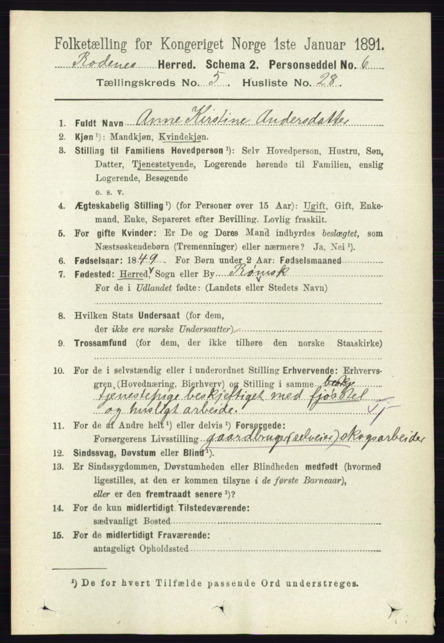 RA, 1891 census for 0120 Rødenes, 1891, p. 2266