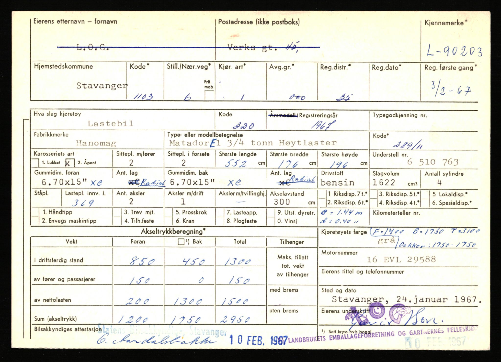 Stavanger trafikkstasjon, AV/SAST-A-101942/0/F/L0075: L-88800 - L-92499, 1930-1971, p. 1091